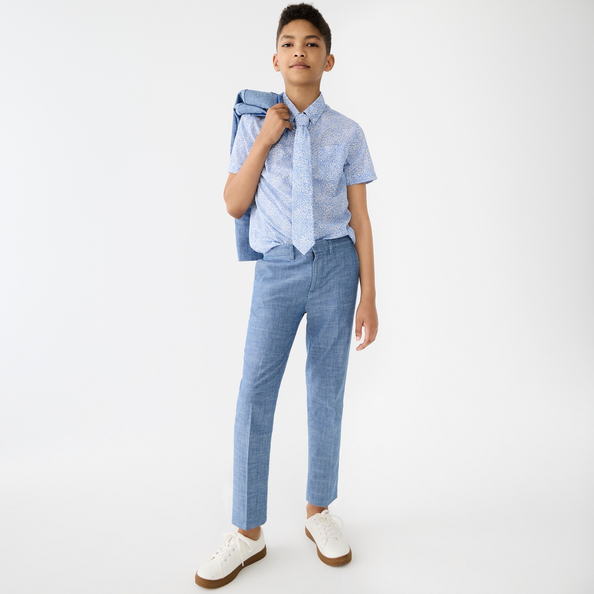 Boys' Ludlow suit pant in chambray