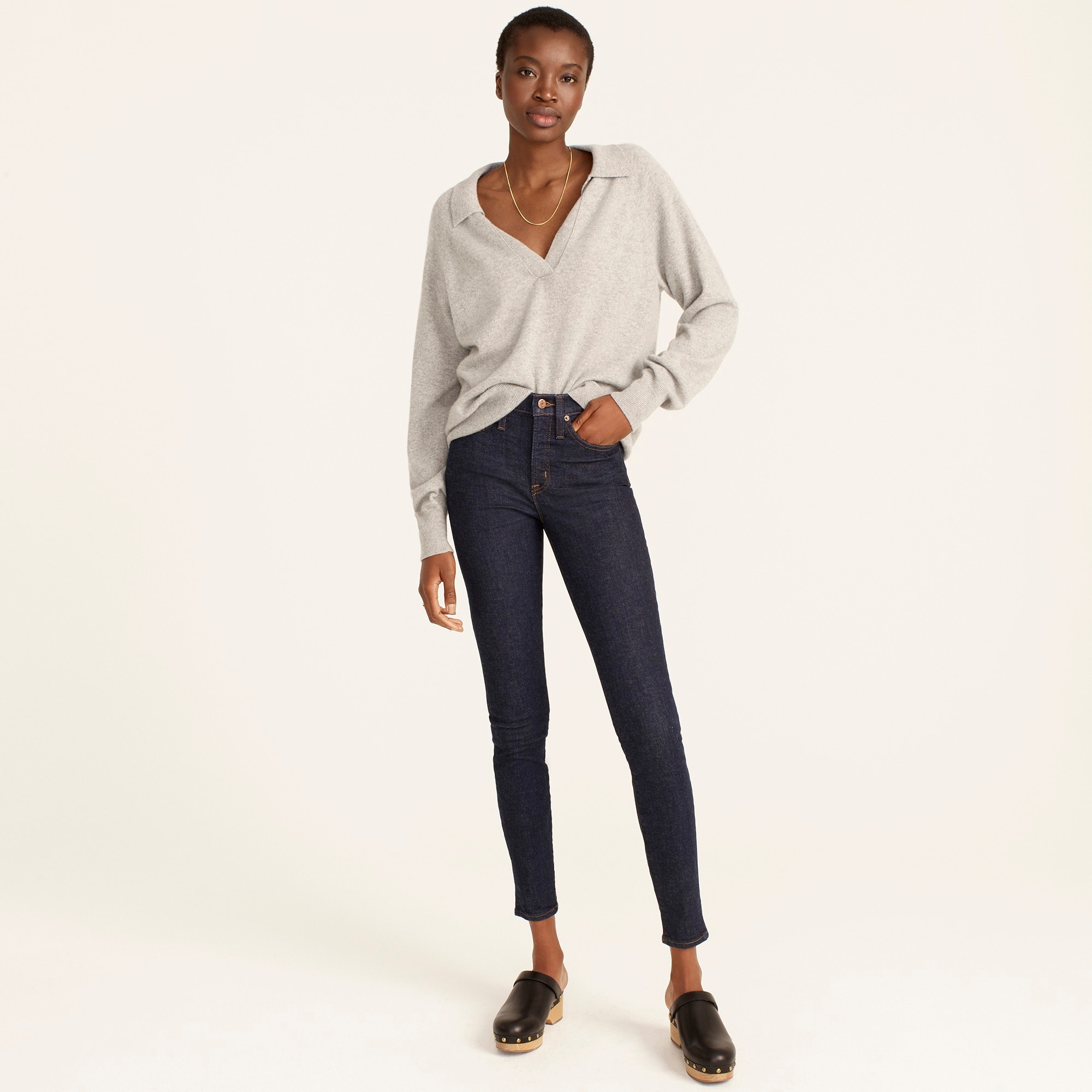 9" mid-rise toothpick jean in Classic Rinse wash