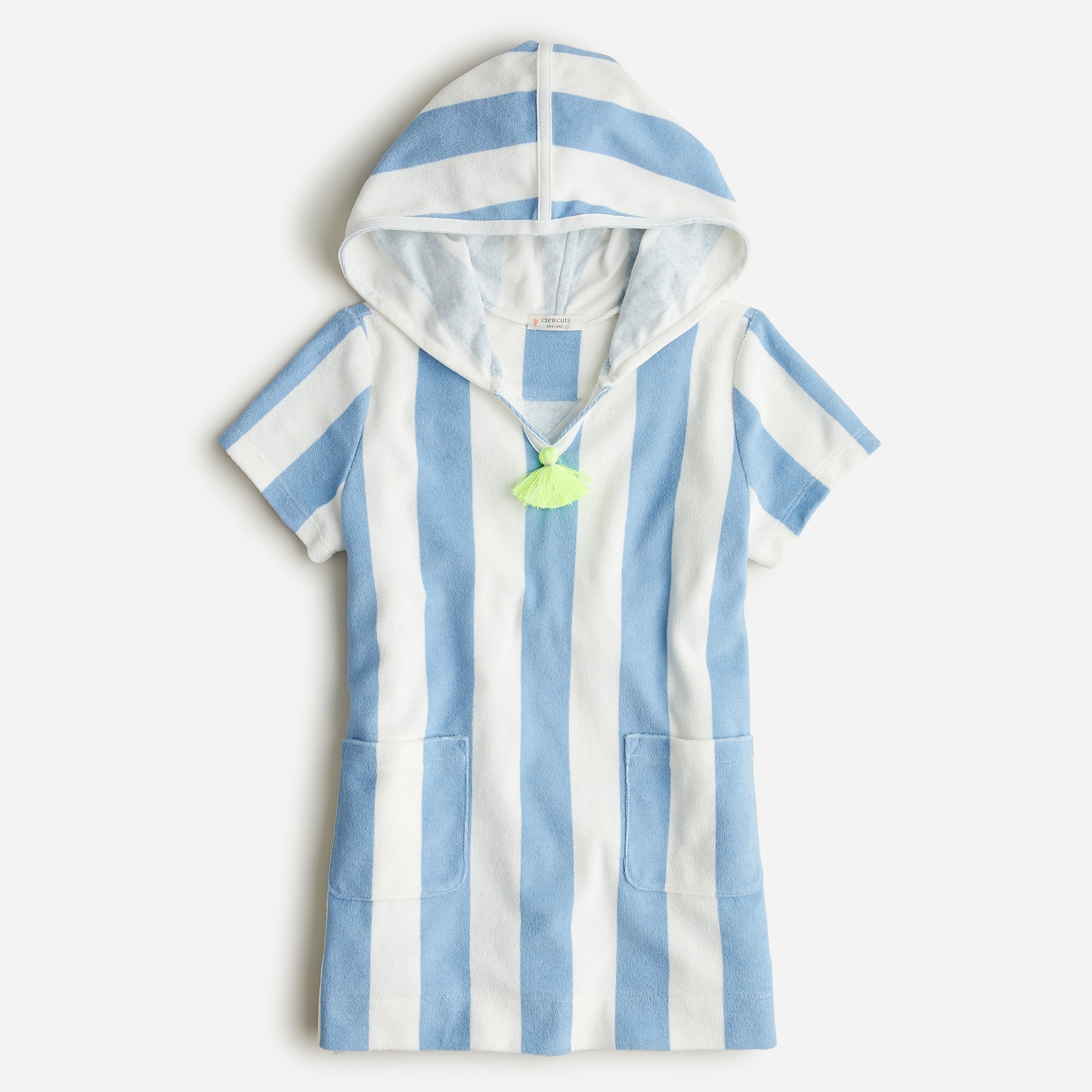 Girls' hooded tunic in towel terry