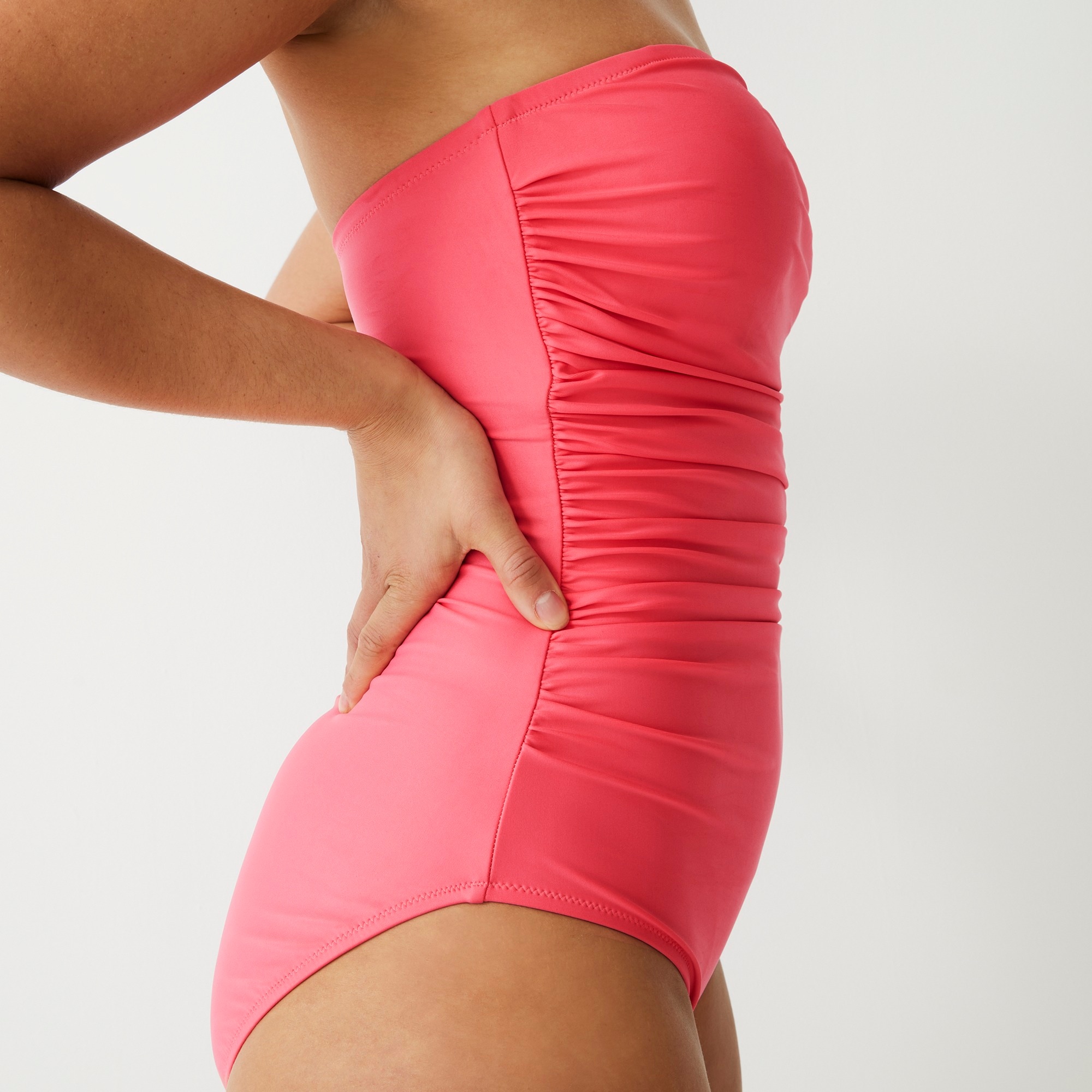 Ruched bandeau one-piece
