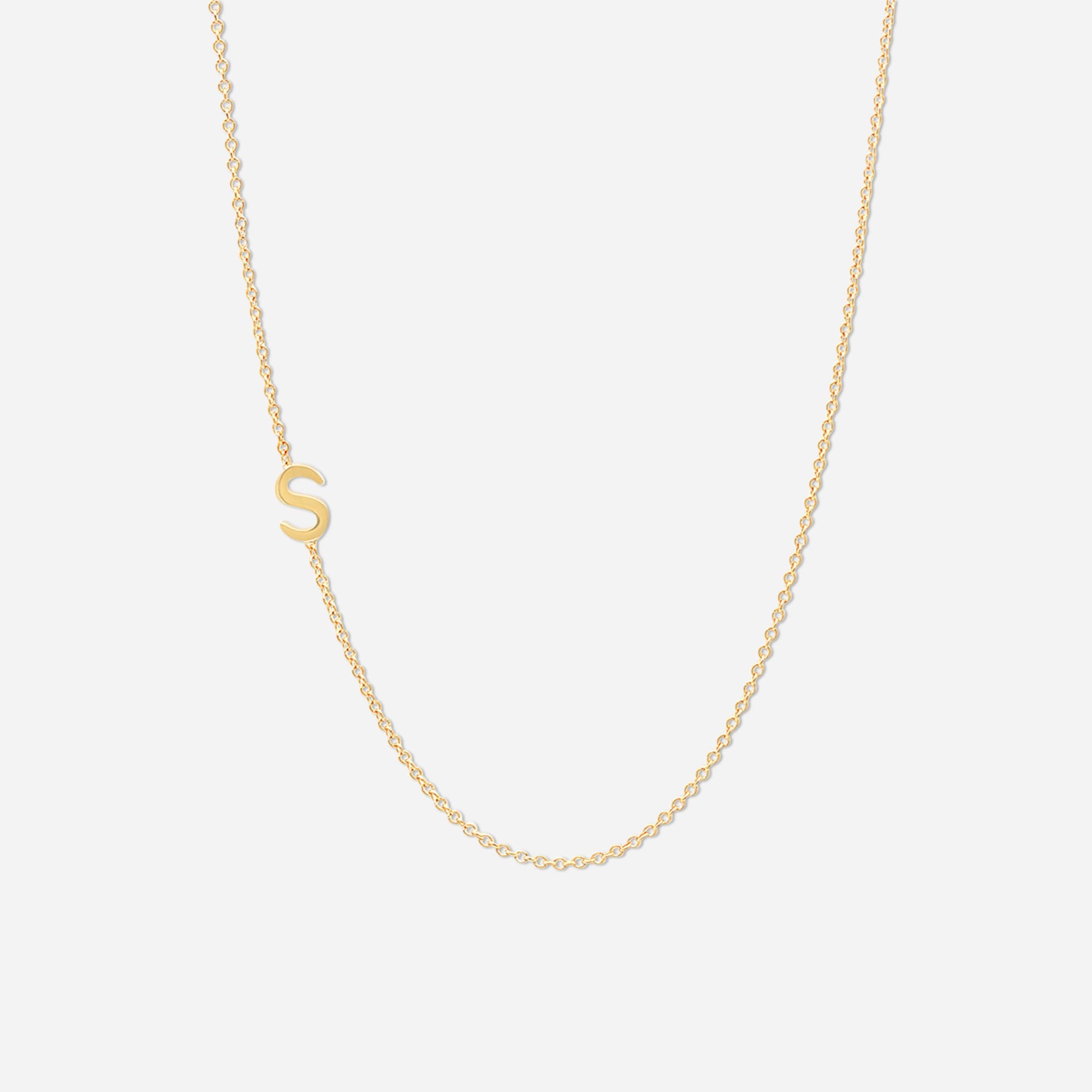 BYCHARI FINE INITIAL NECKLACE - ASYMMETRICAL