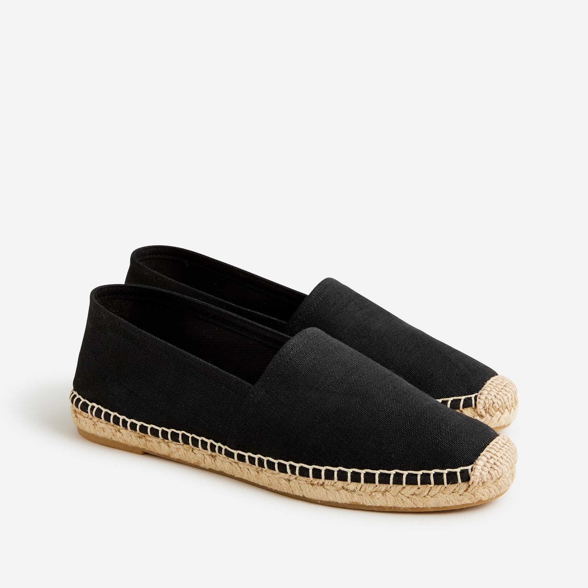 Made-in-Spain espadrille flats in linen-cotton blend