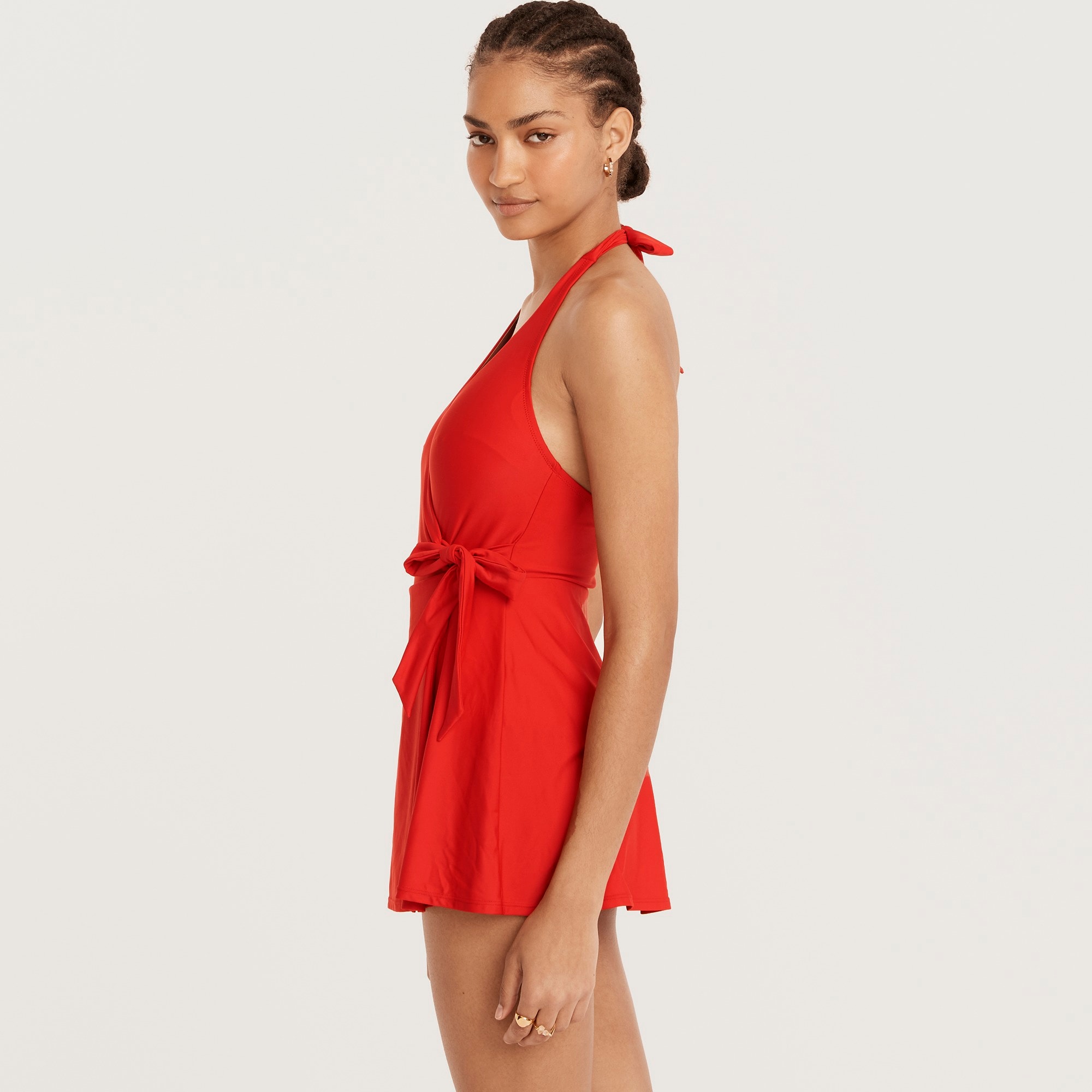 Halter wrap swim dress