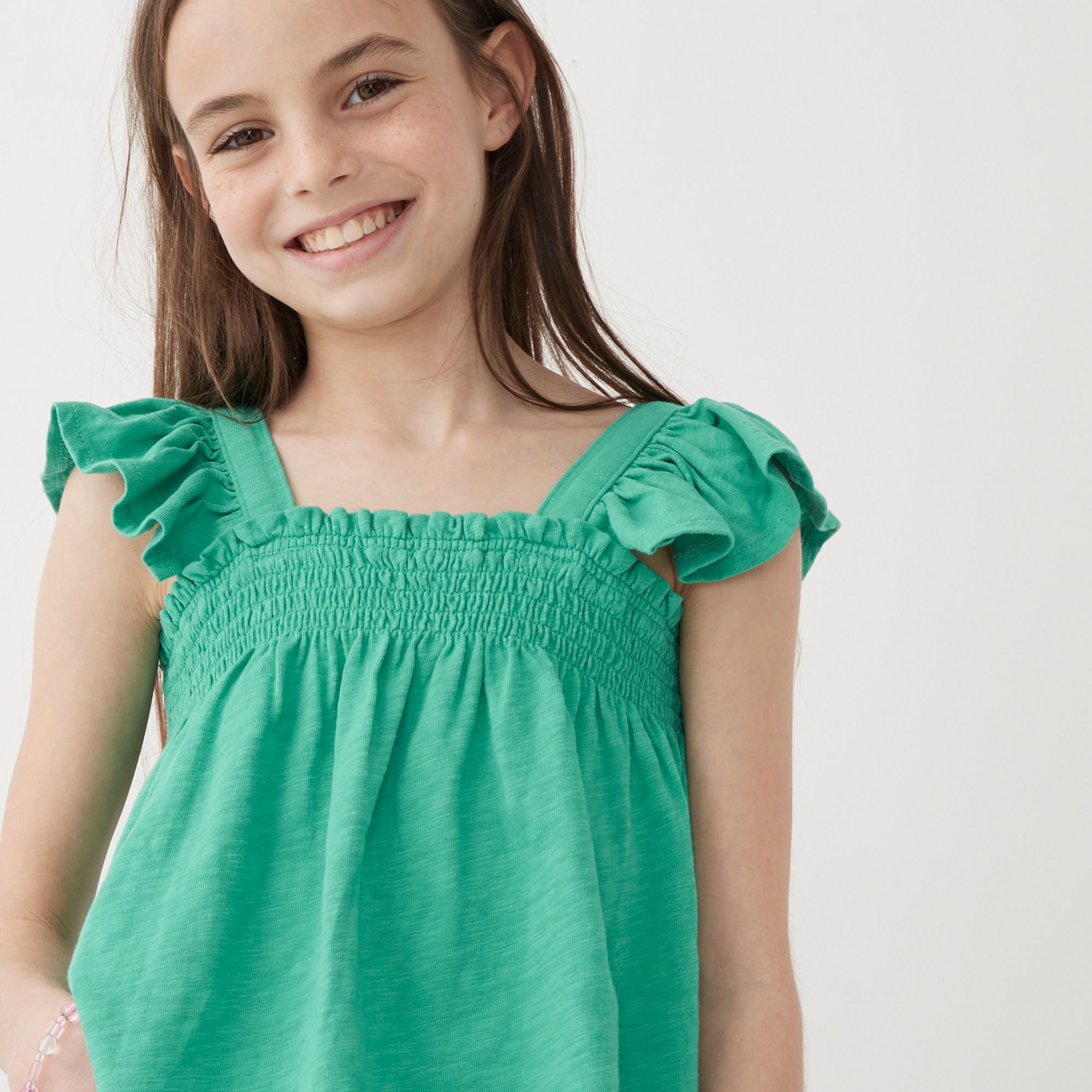 Girls' ruffle-sleeve T-shirt