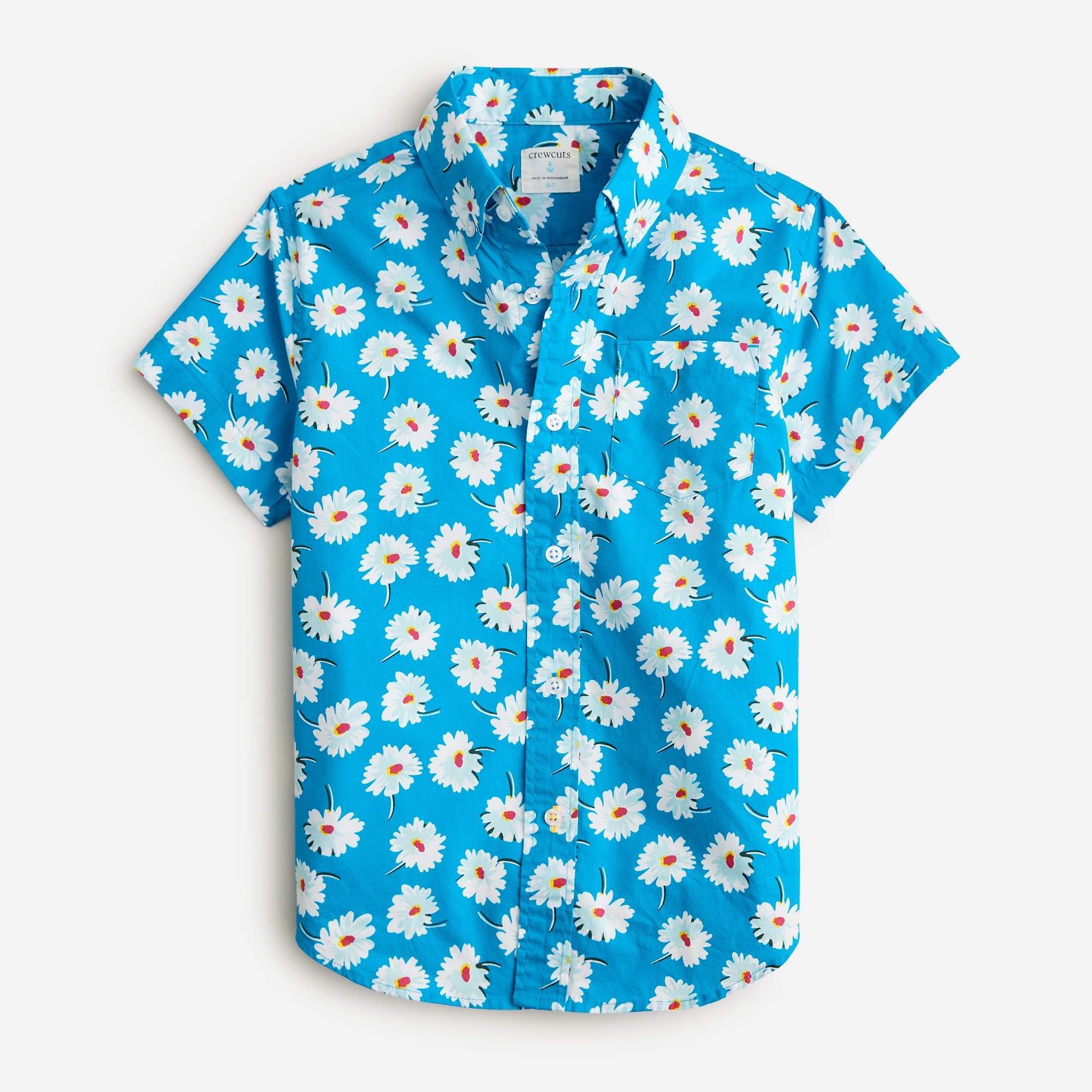 Boys' short-sleeve button-down in gingham
