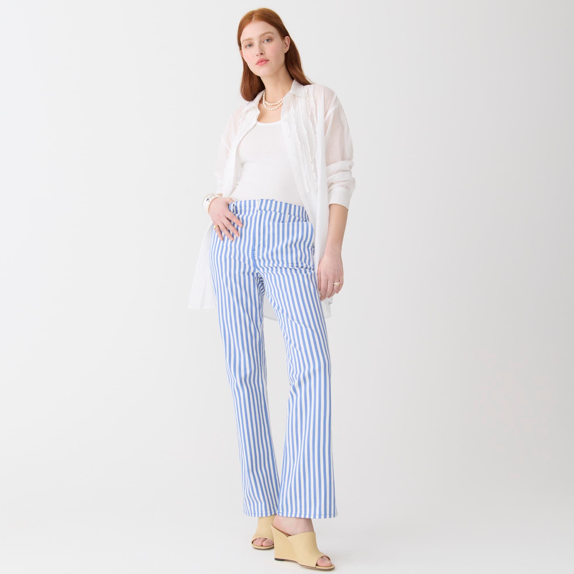 Slim demi-boot chino pant in stripe