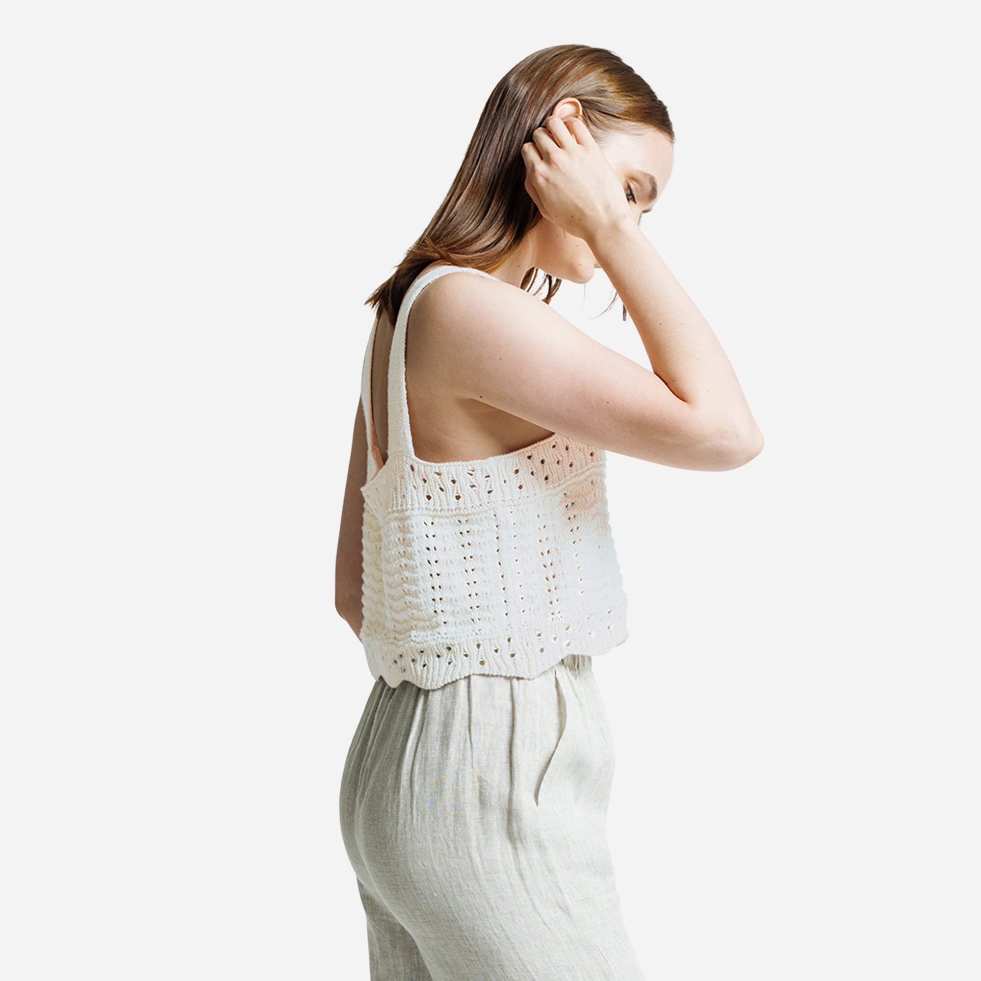 LAUDE the Label Lyric Crochet Top in Ecru