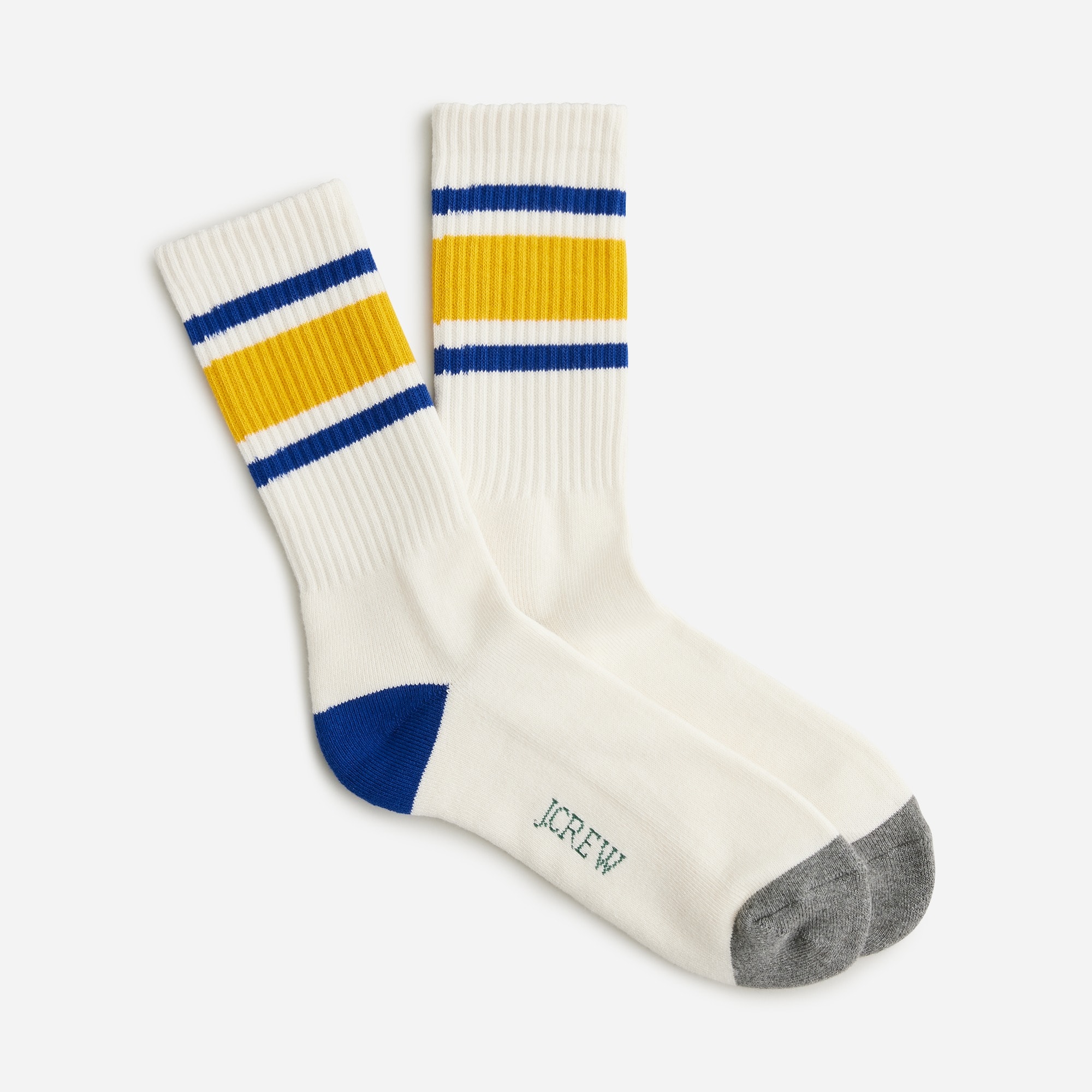 Athletic crew socks in gym stripe