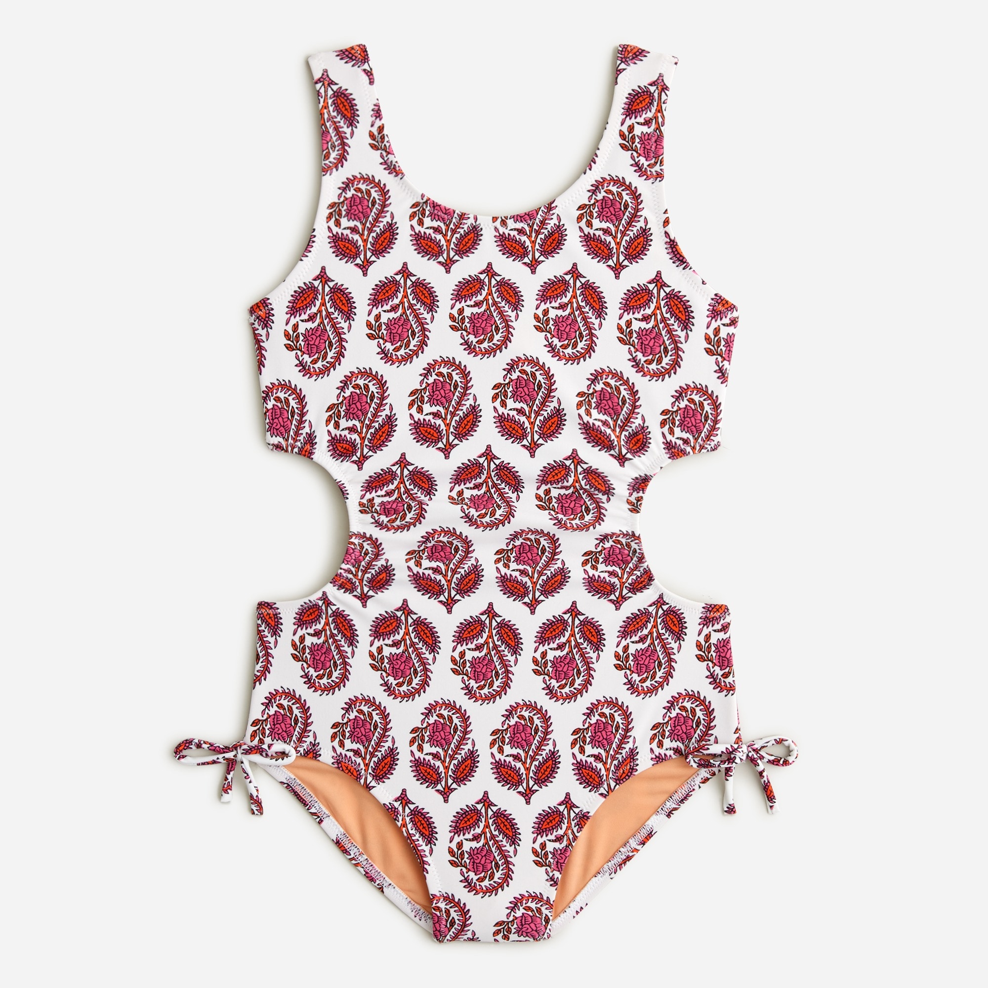 Girls' cutout one-piece swimsuit with UPF 50+