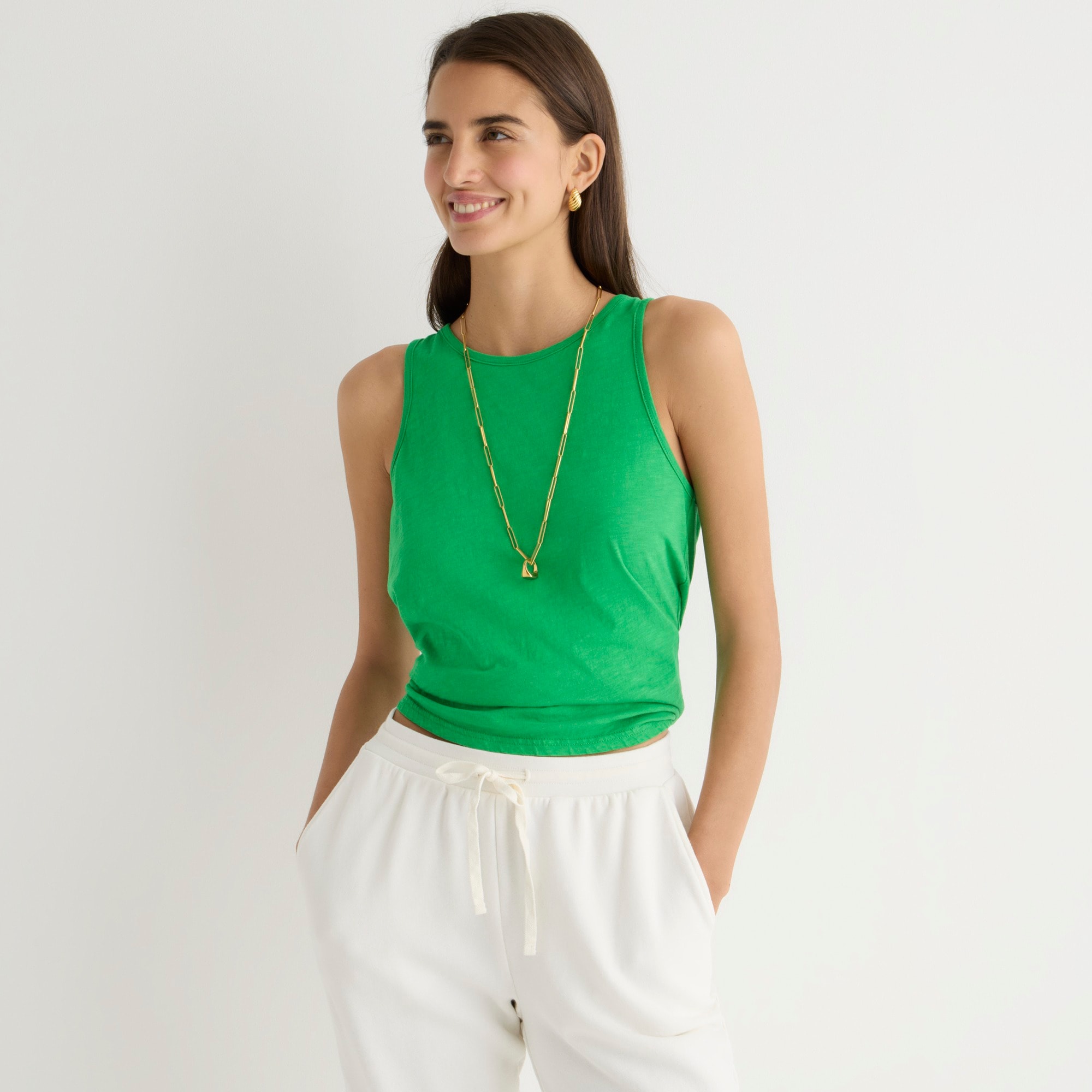 Vintage cotton knot-back tank top