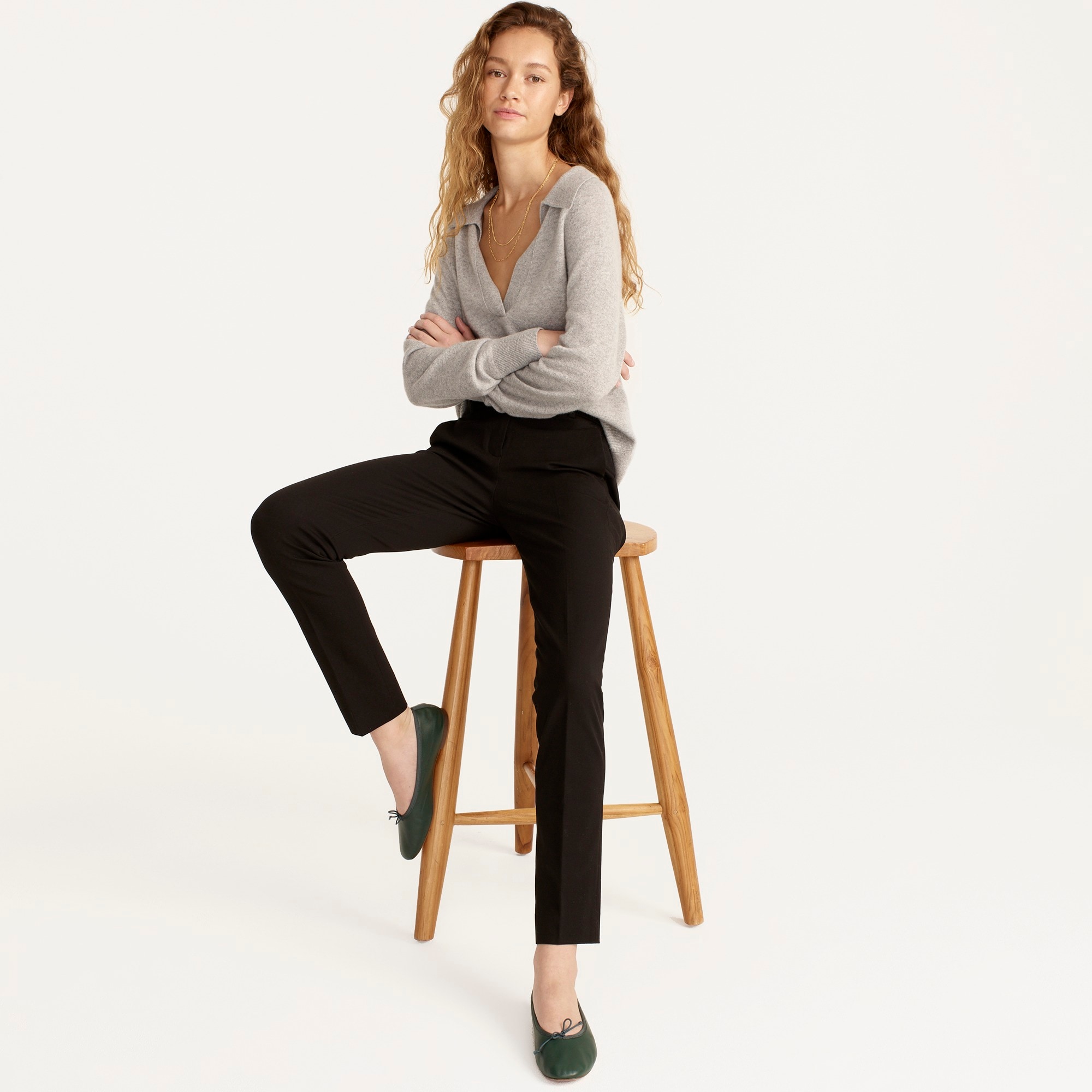 Cameron slim crop pant in bi-stretch cotton blend