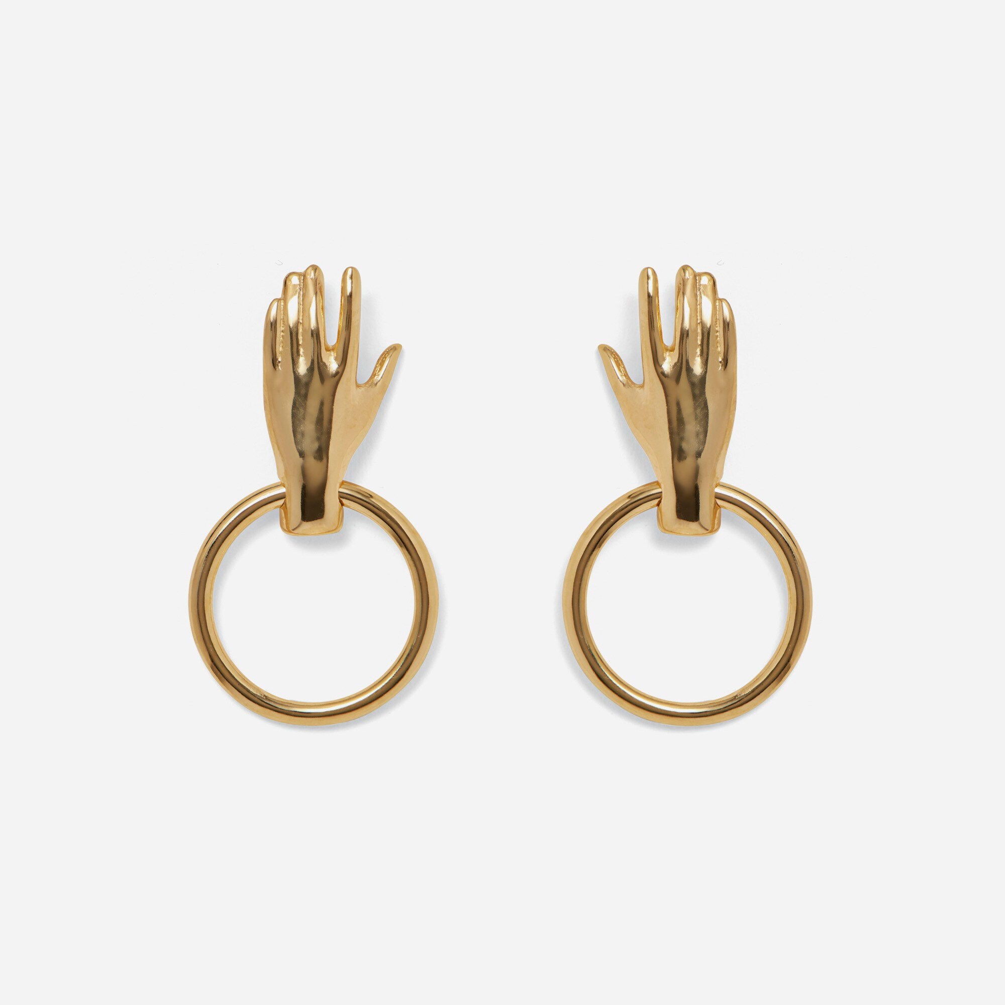Lady Grey hand hoop earrings