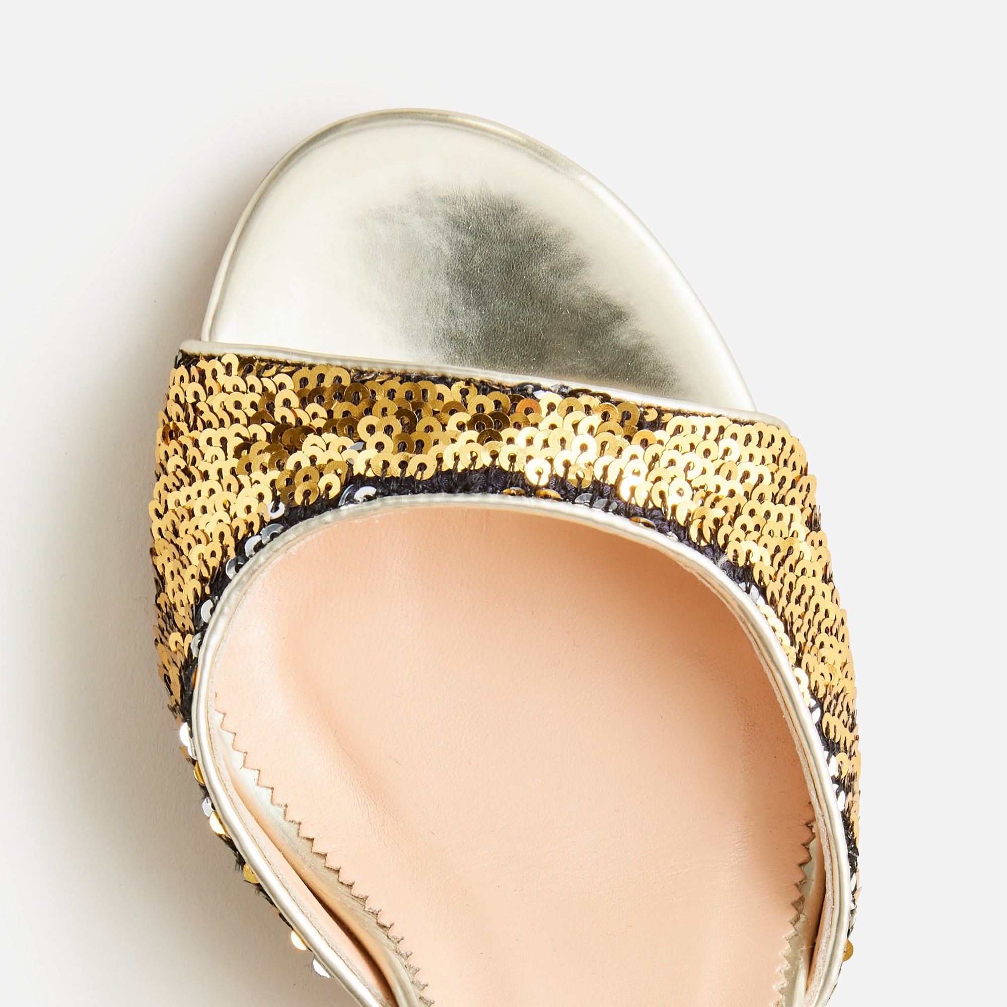 Lucie ankle-strap block-heel sandals with sequins