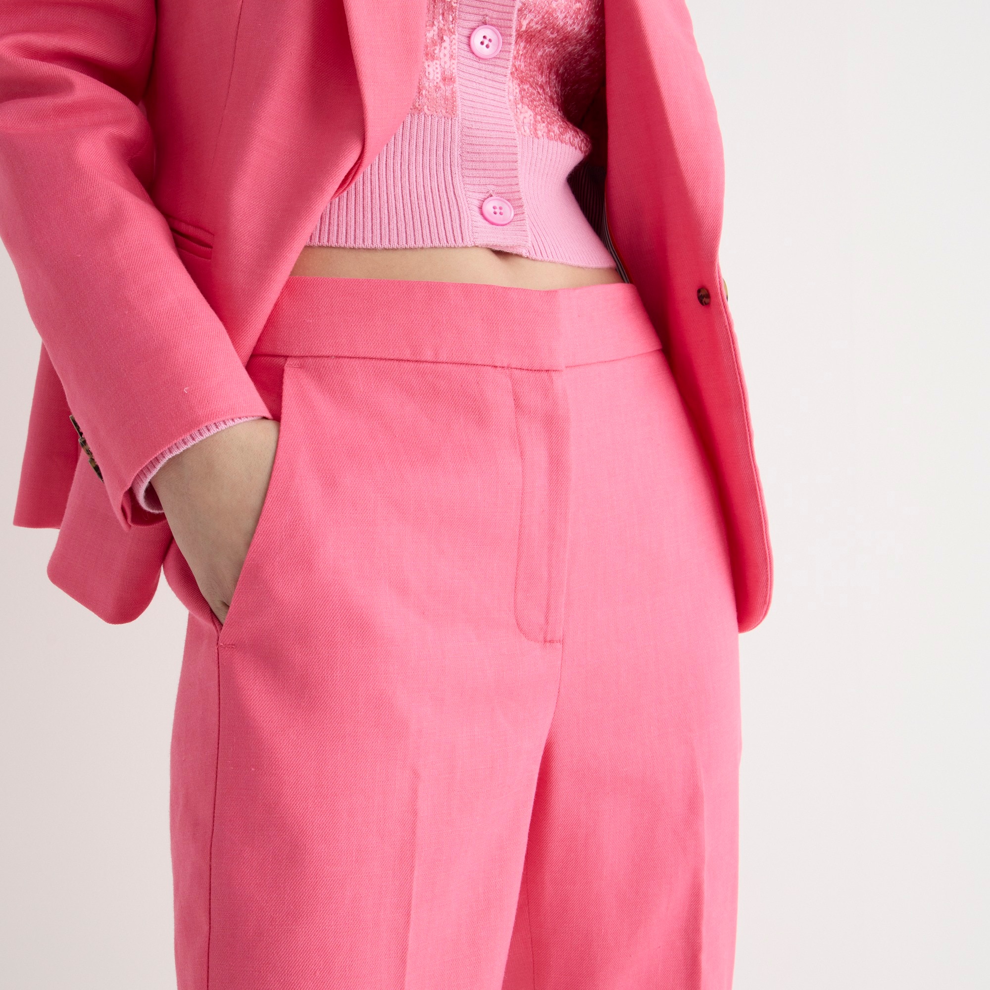 Kate straight-leg pant in stretch linen blend