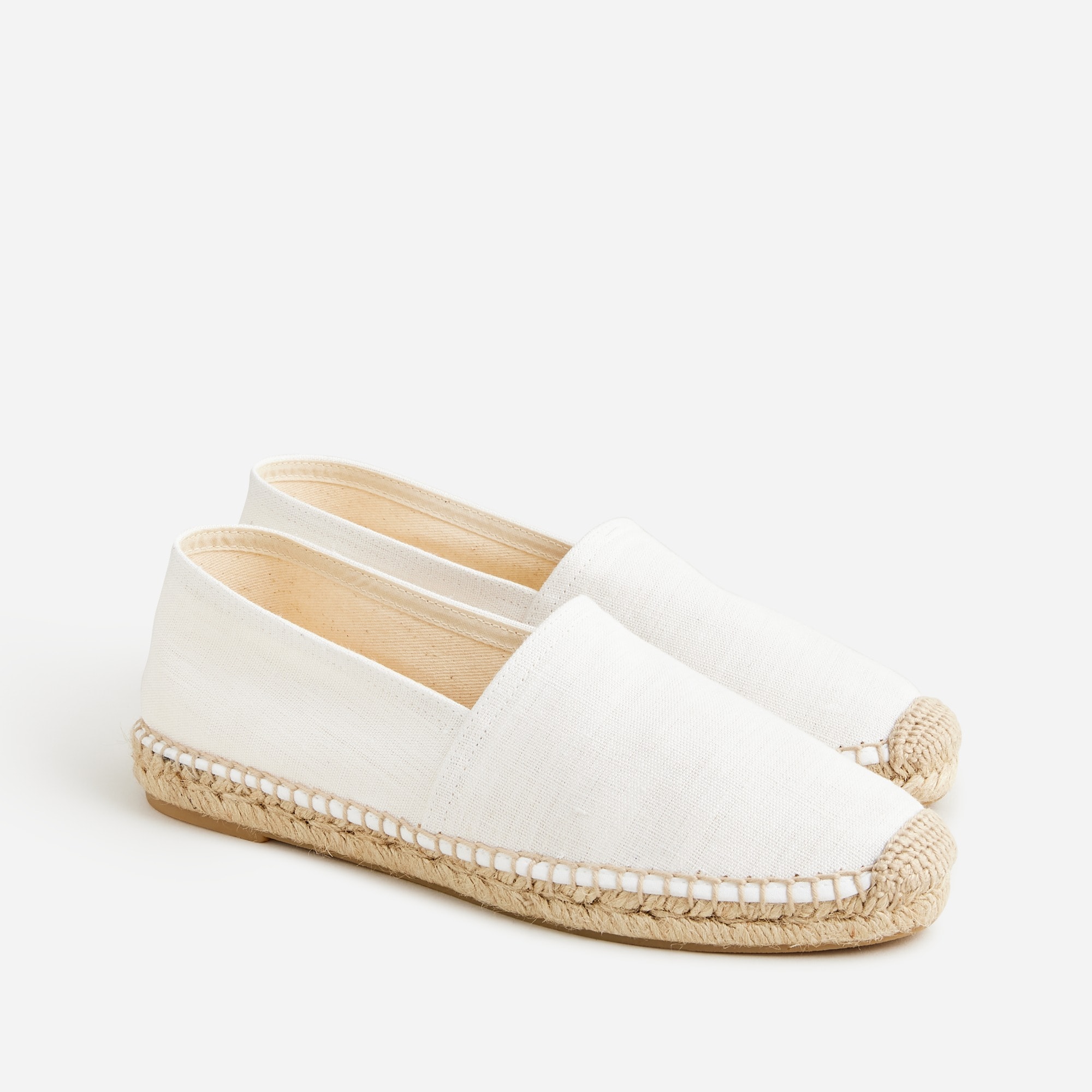Made-in-Spain espadrille flats in linen-cotton blend