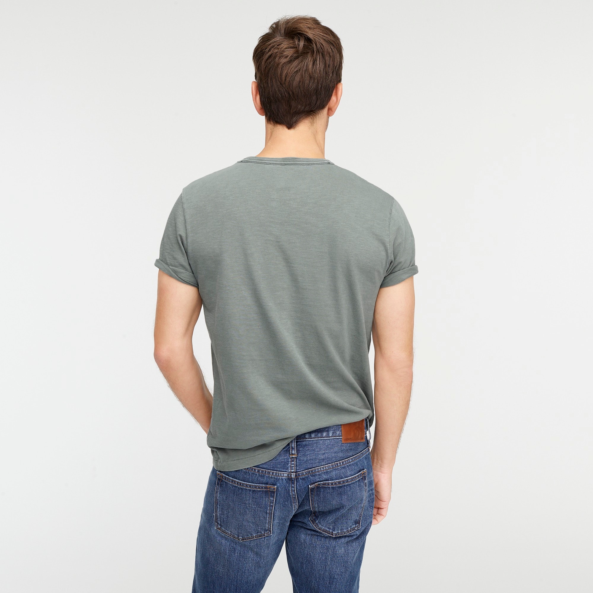 Garment-dyed slub cotton crewneck T-shirt