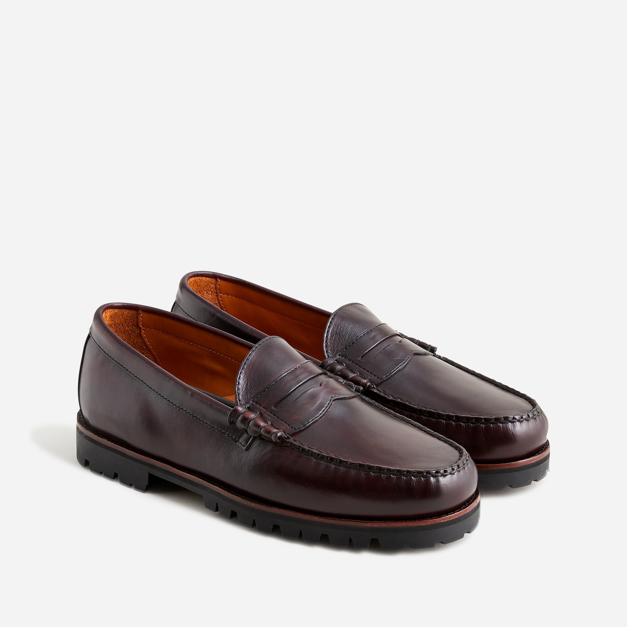 Camden lug-sole loafers in pull-up leather