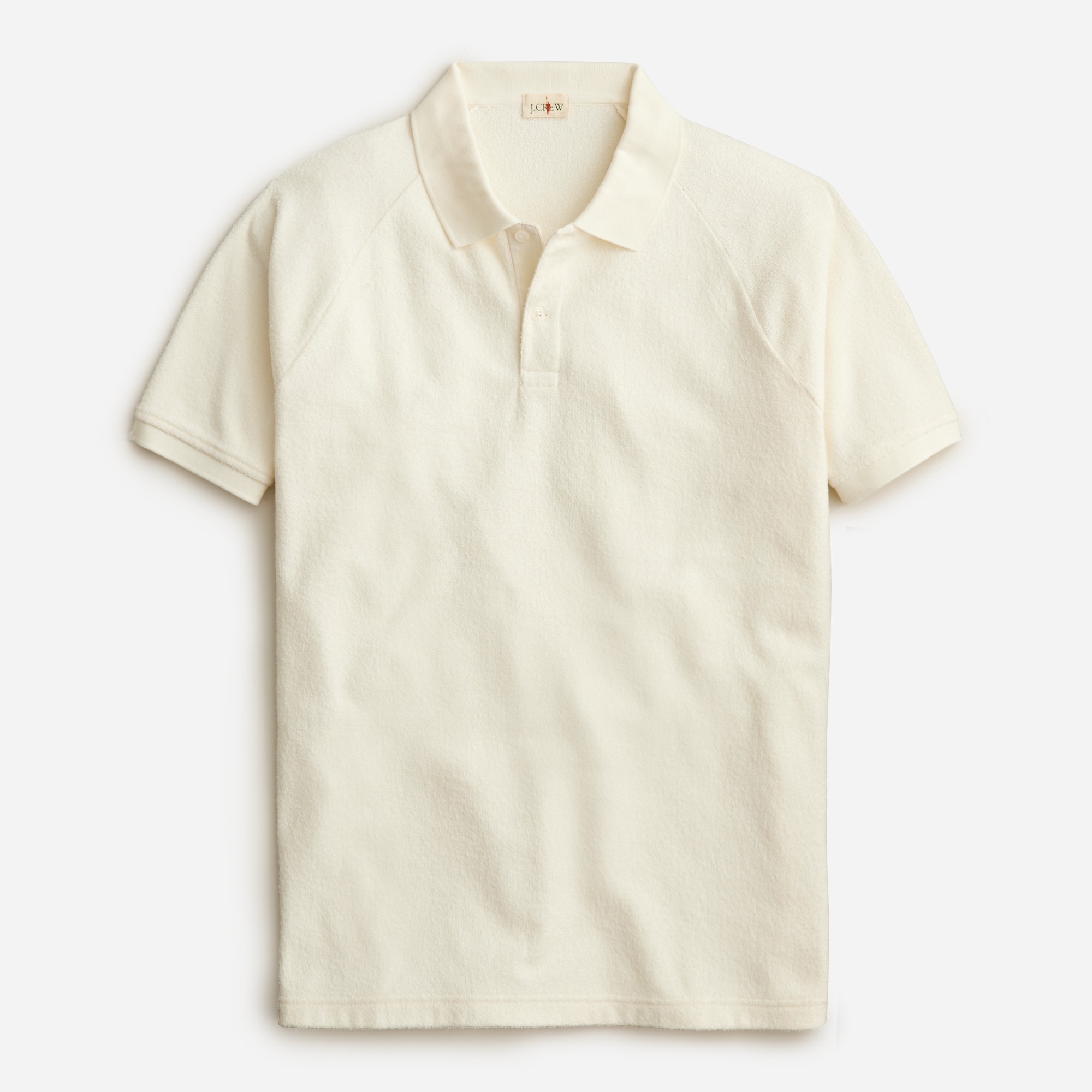 Raglan-sleeve terry polo shirt