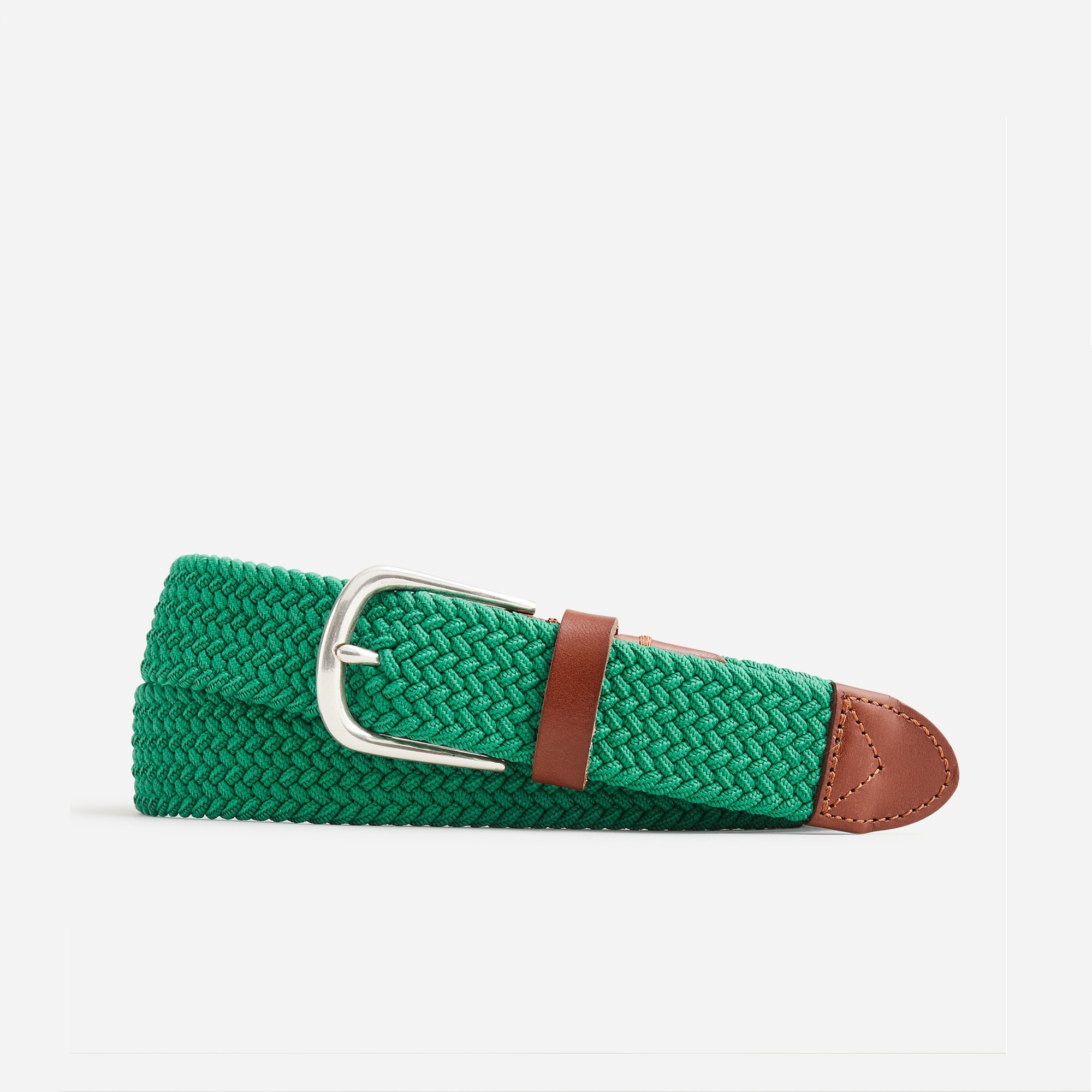 Woven elastic belt with round buckle