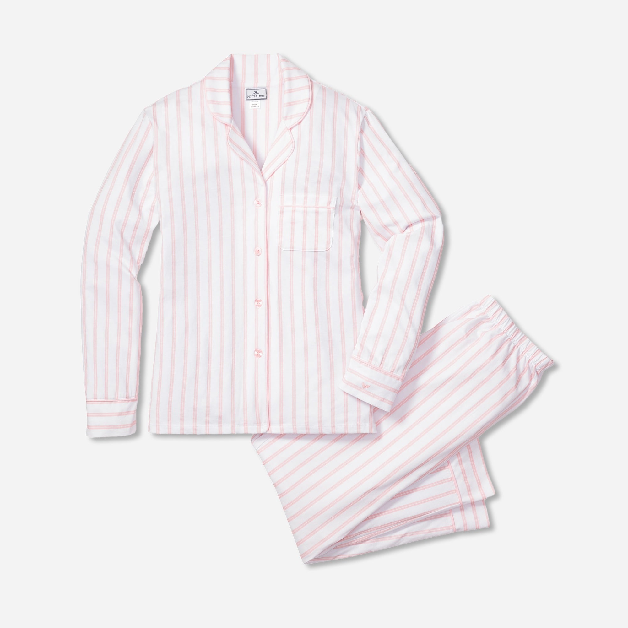 Petite Plume™ women's luxe Pima cotton pajama set in stripe