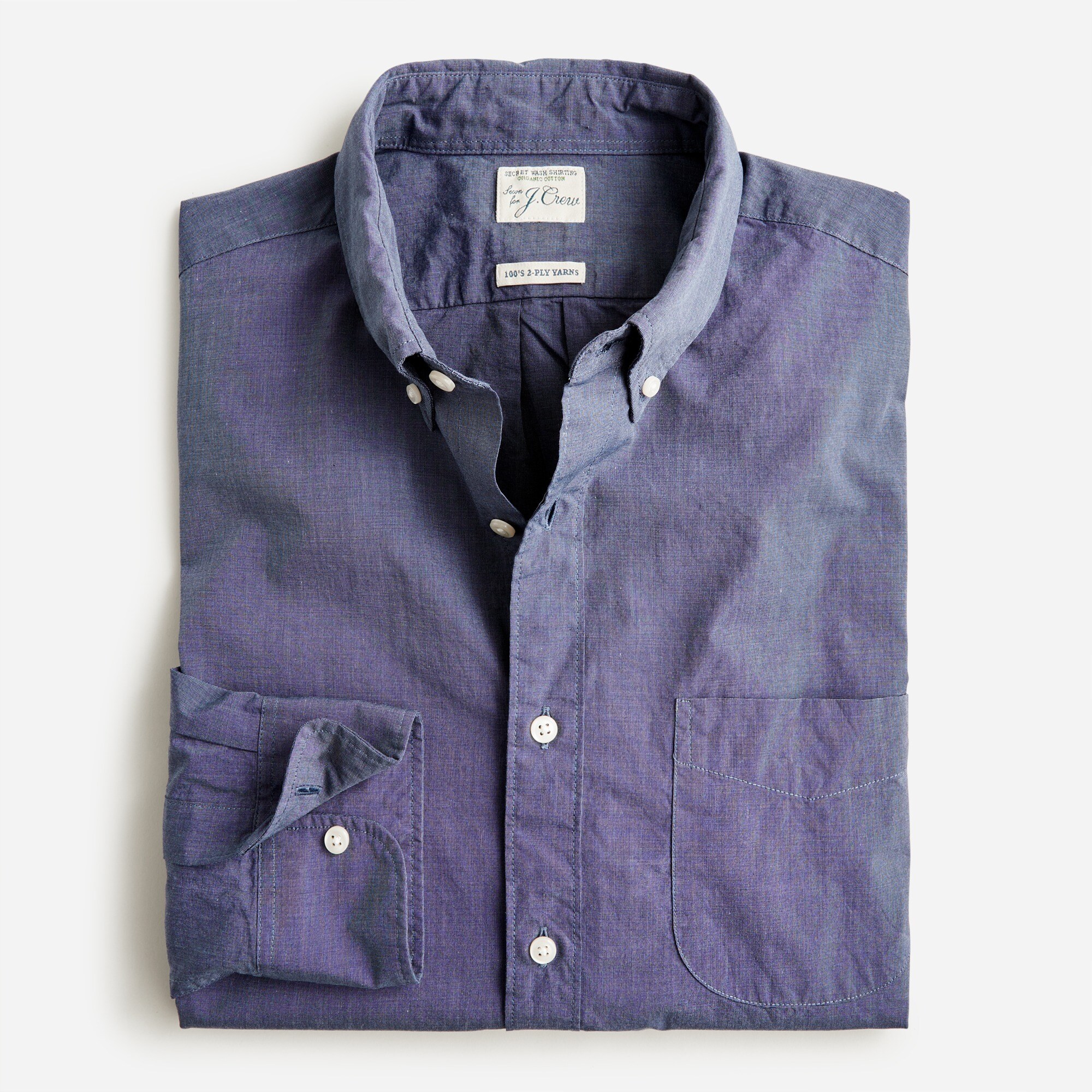 Slim Secret Wash organic cotton poplin shirt
