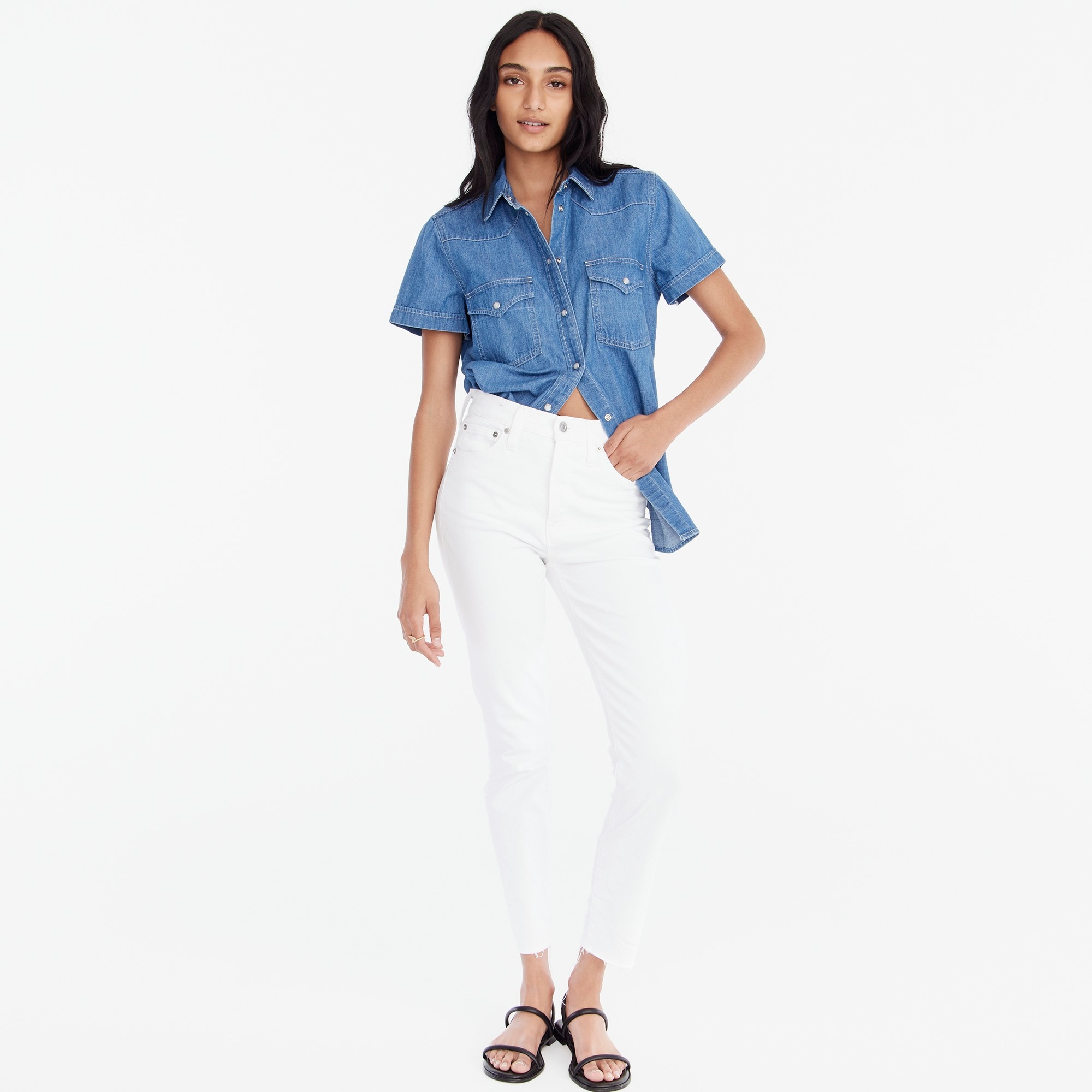 Petite 10 highest-rise toothpick jean in white