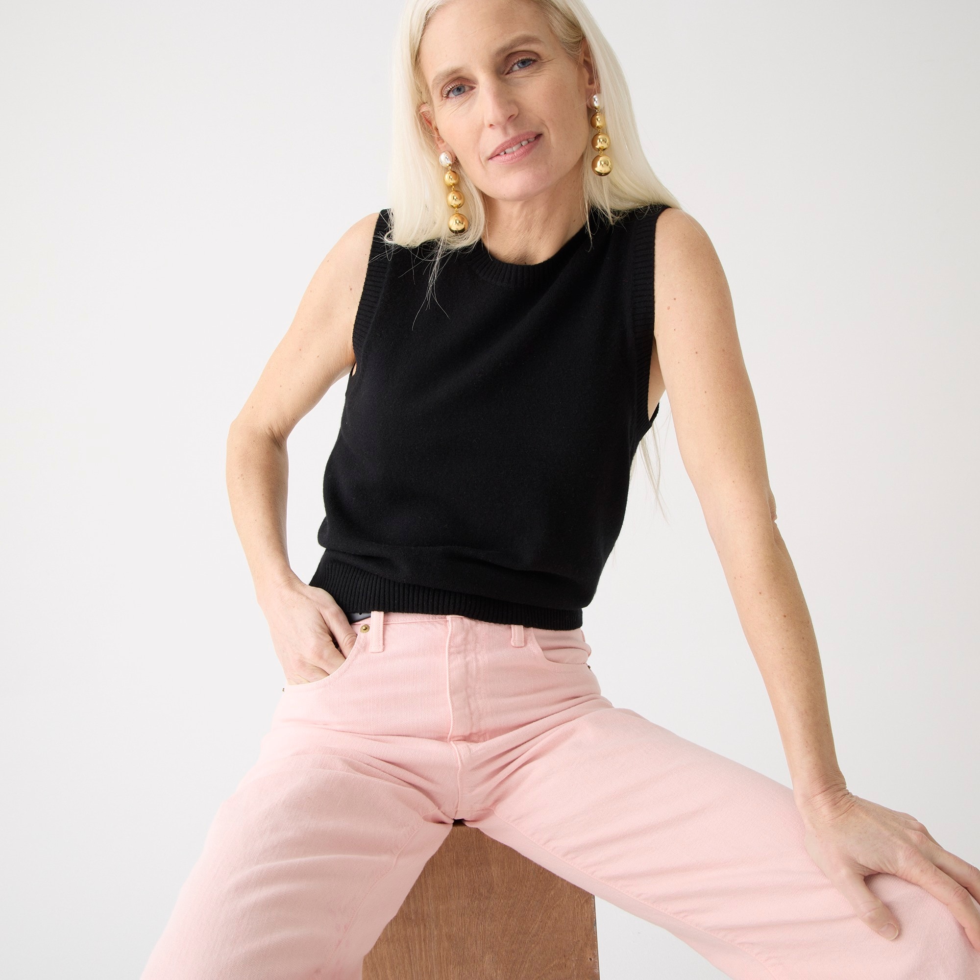 Cashmere crewneck sweater shell