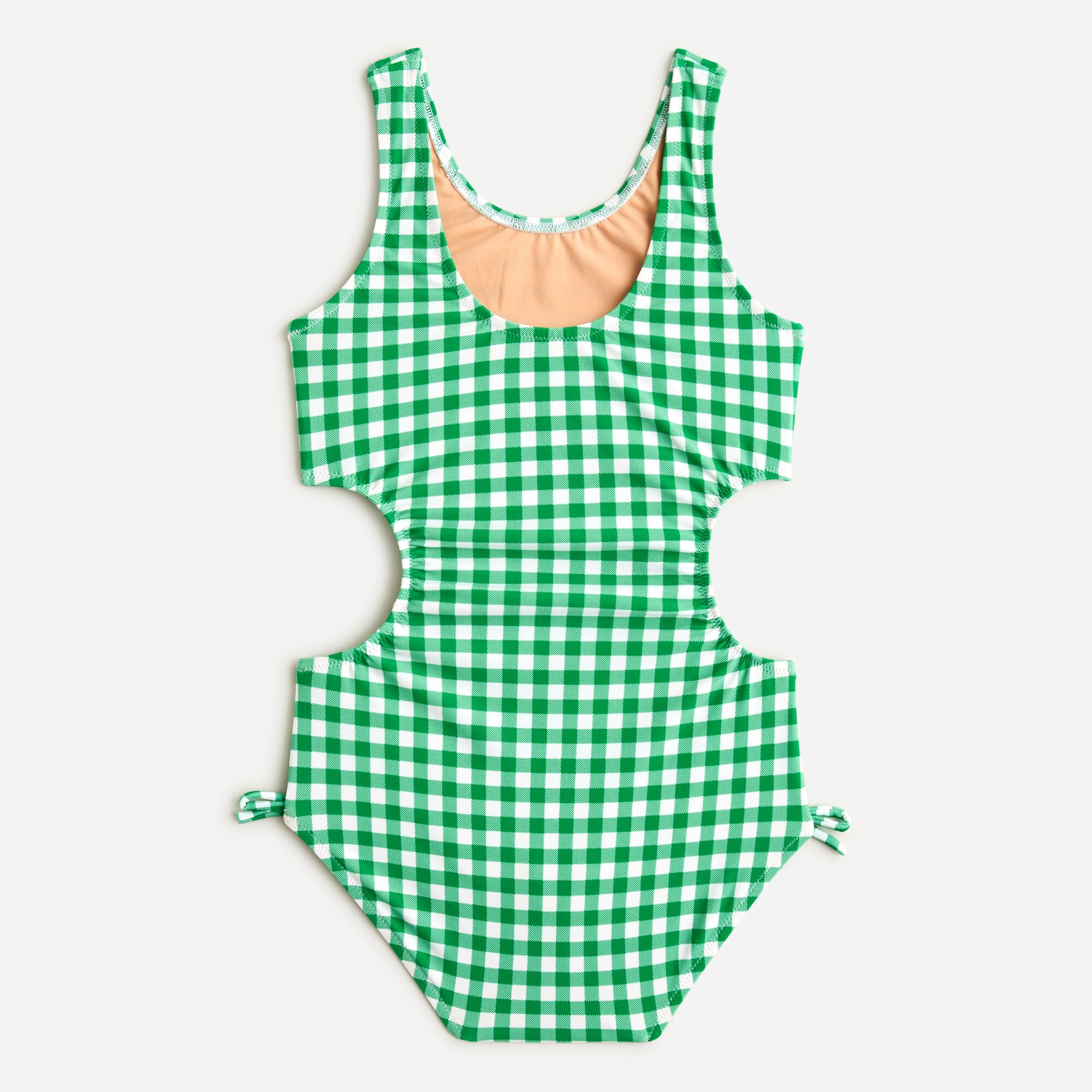 Girls' cutout one-piece swimsuit with UPF 50+