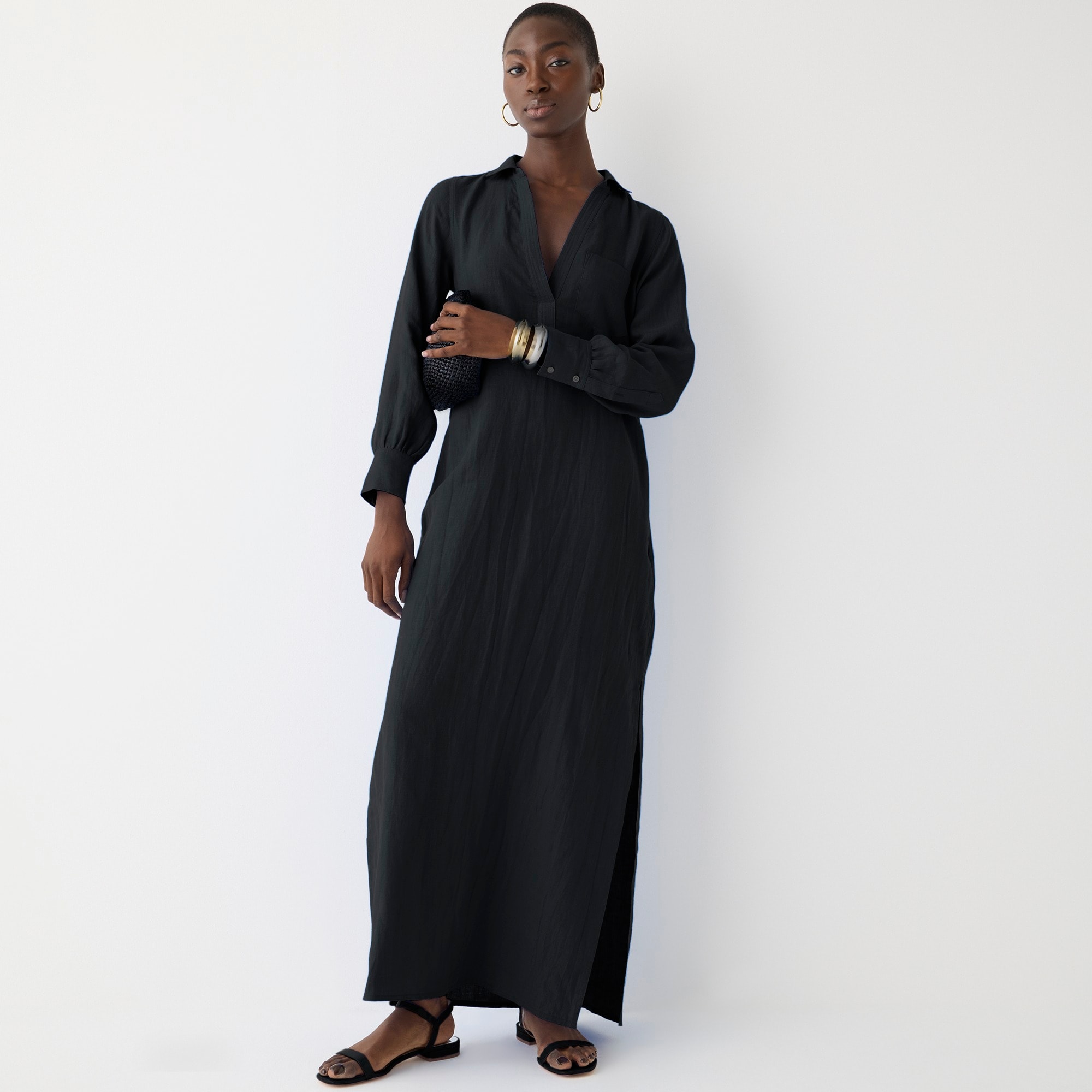 Long linen shirtdress