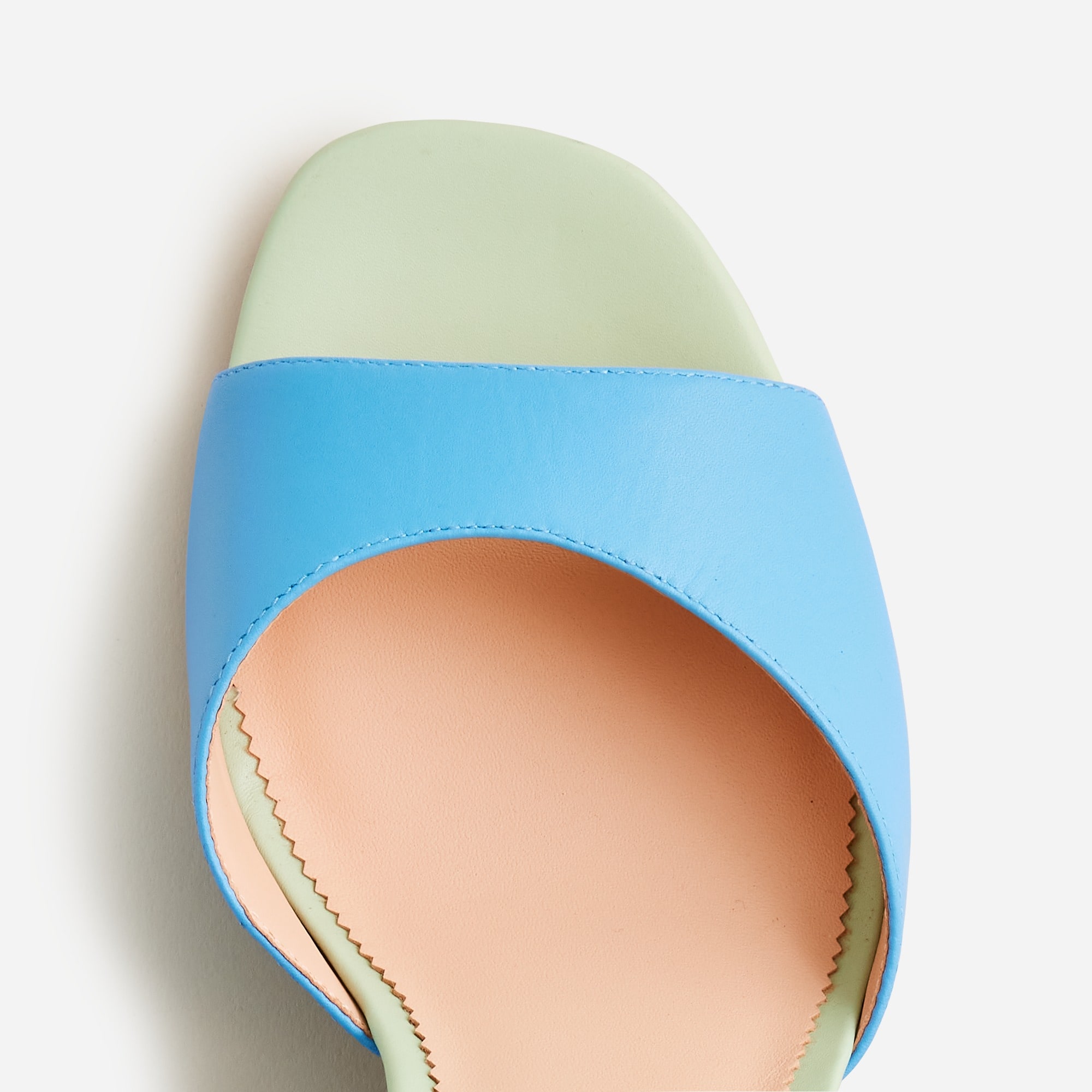 Bianca colorblock ankle-strap wedges