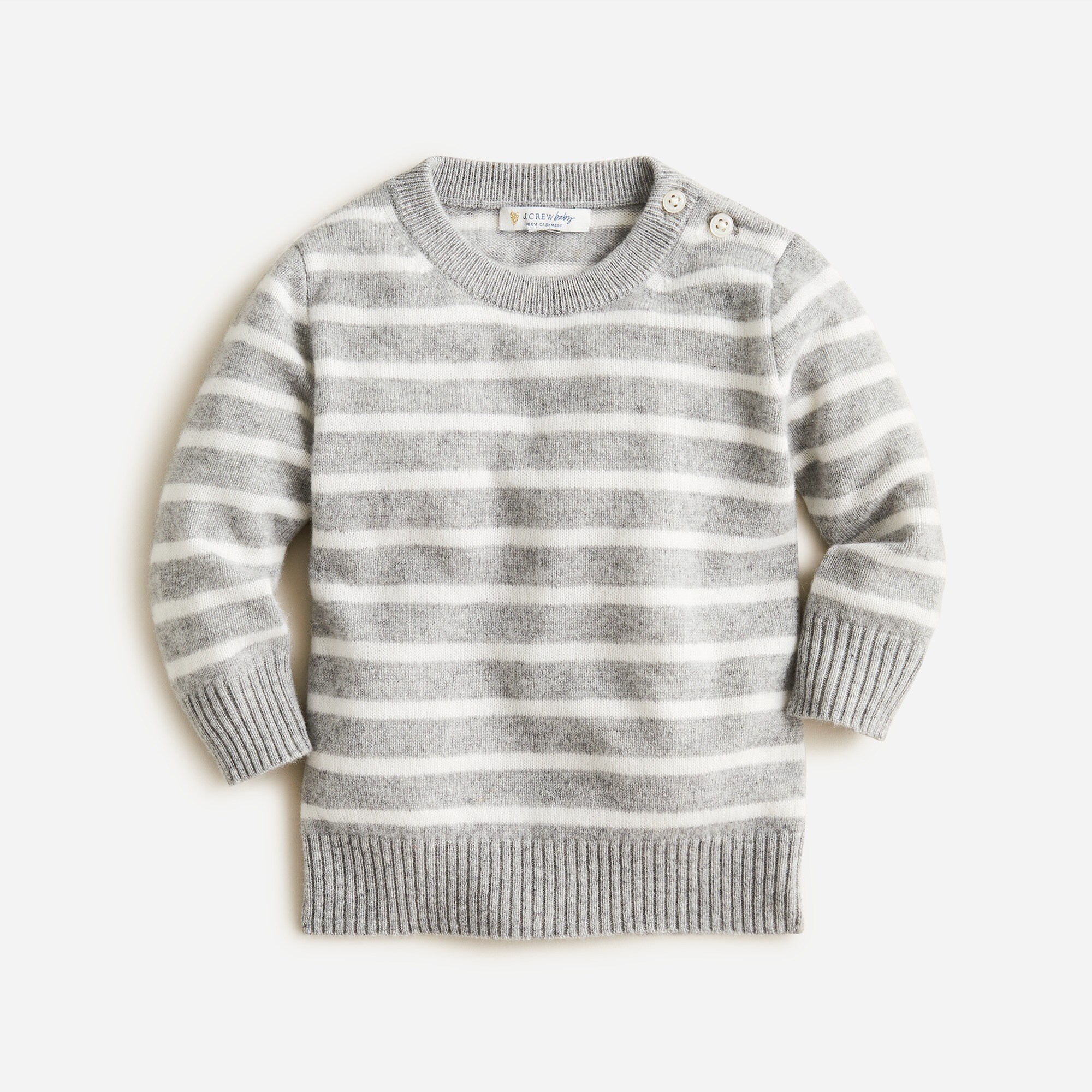 Limited-edition baby cashmere button-detail sweater in stripe