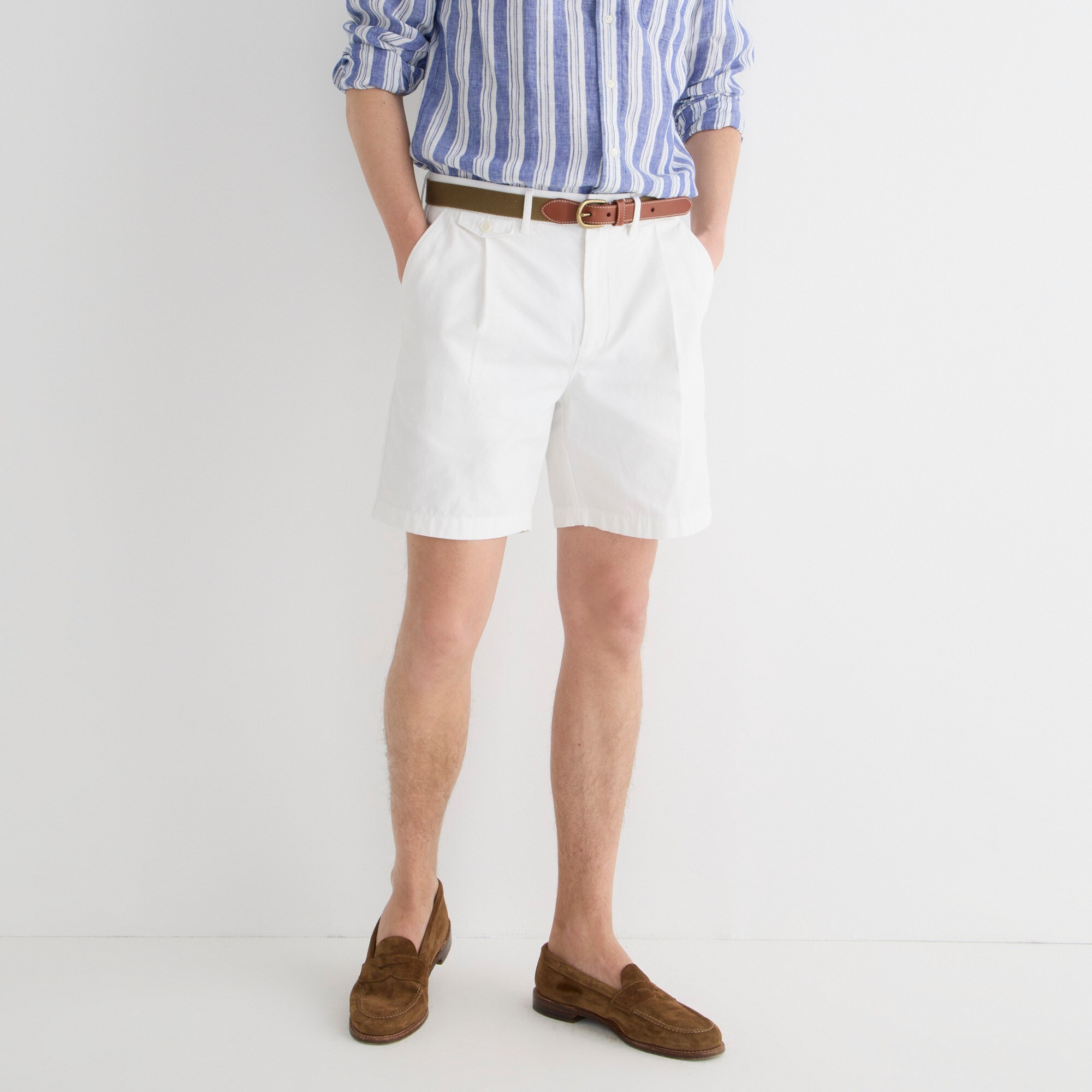 7.5" pleated chino short