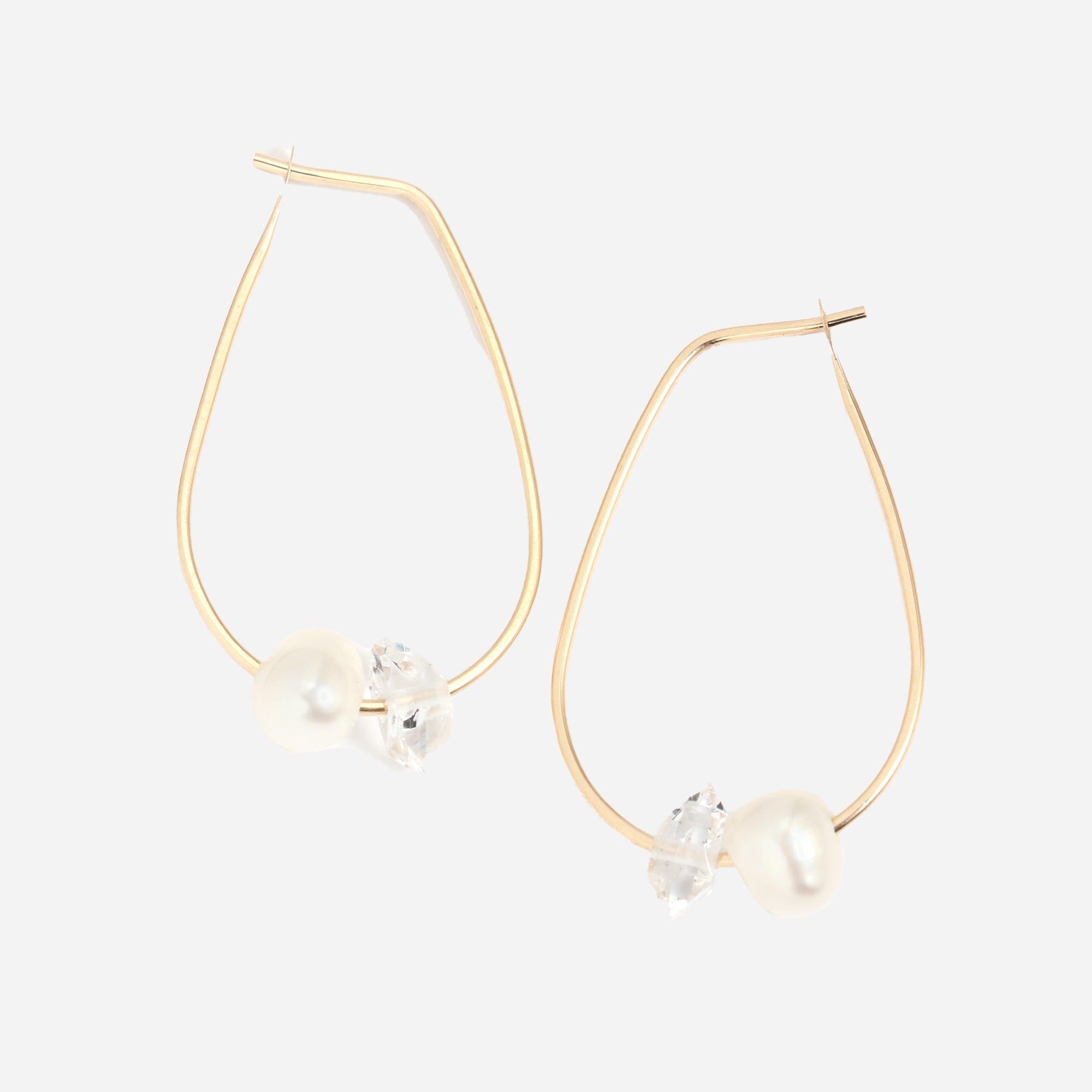 Melissa Joy Manning 1 Herkimer and pearl teardrop hoops