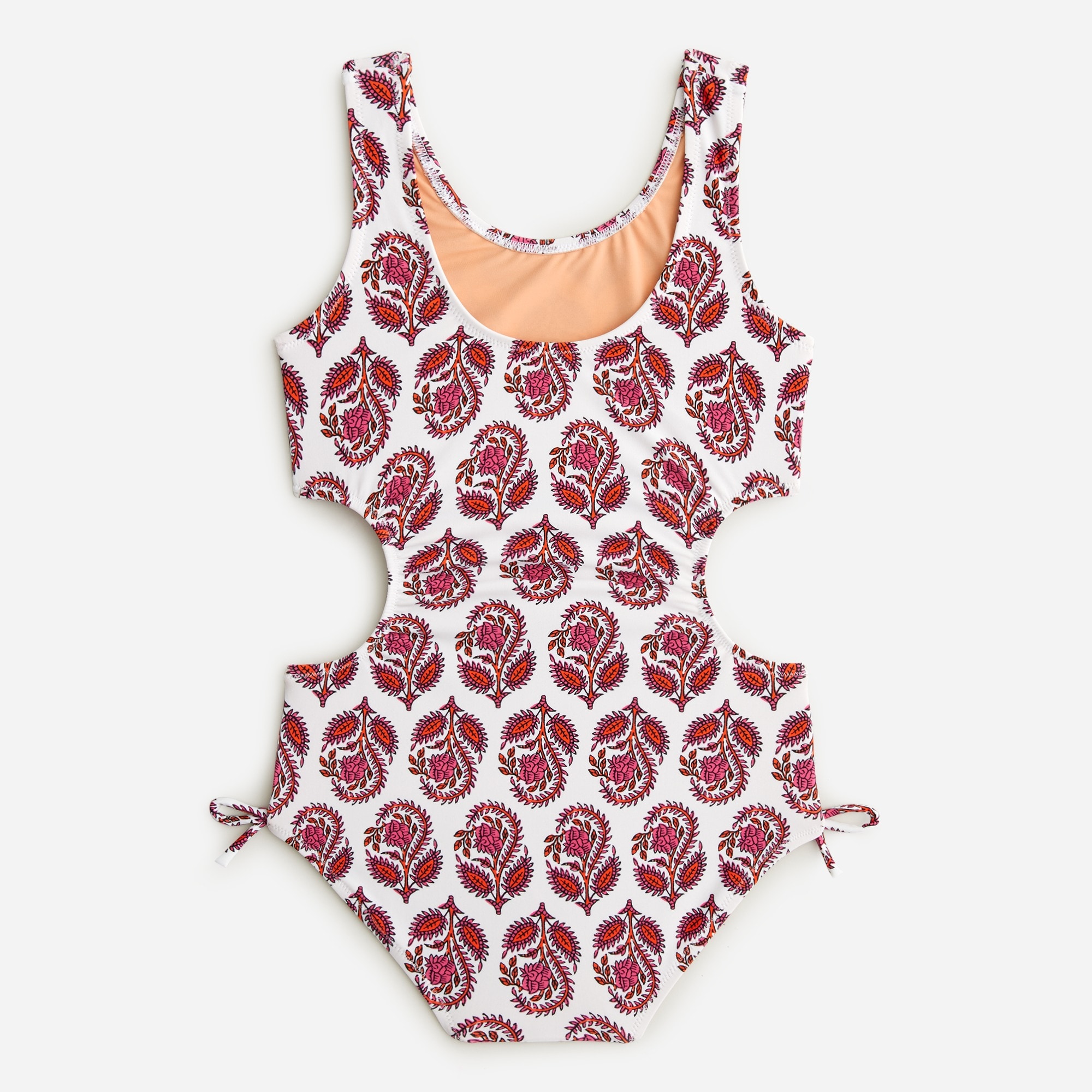 Girls' cutout one-piece swimsuit with UPF 50+