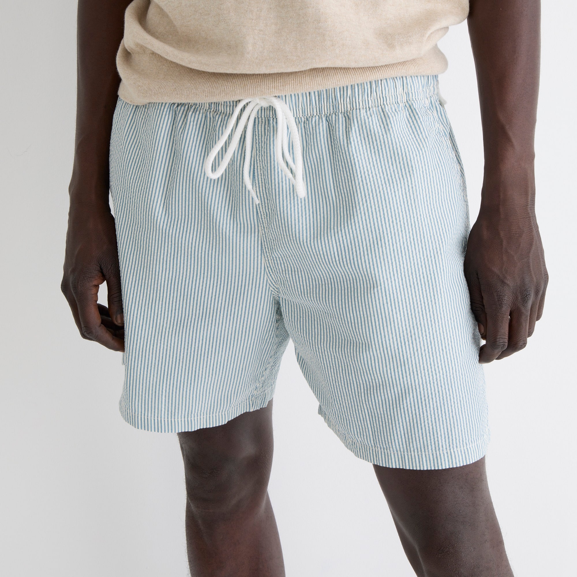 6" swim trunk in seersucker