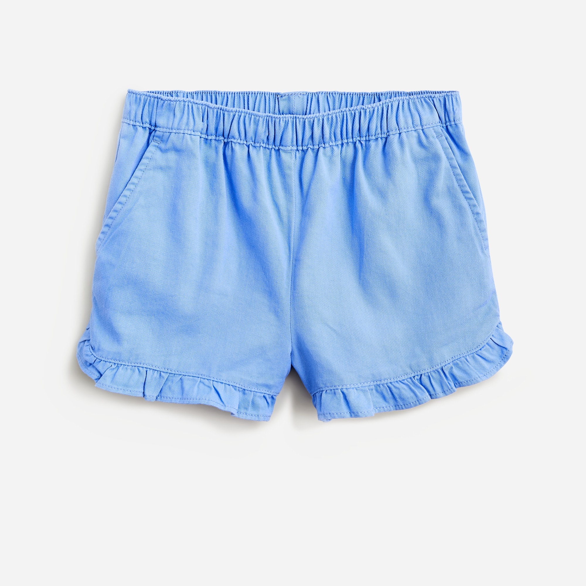 Girls' ruffle pull-on short in soft chino