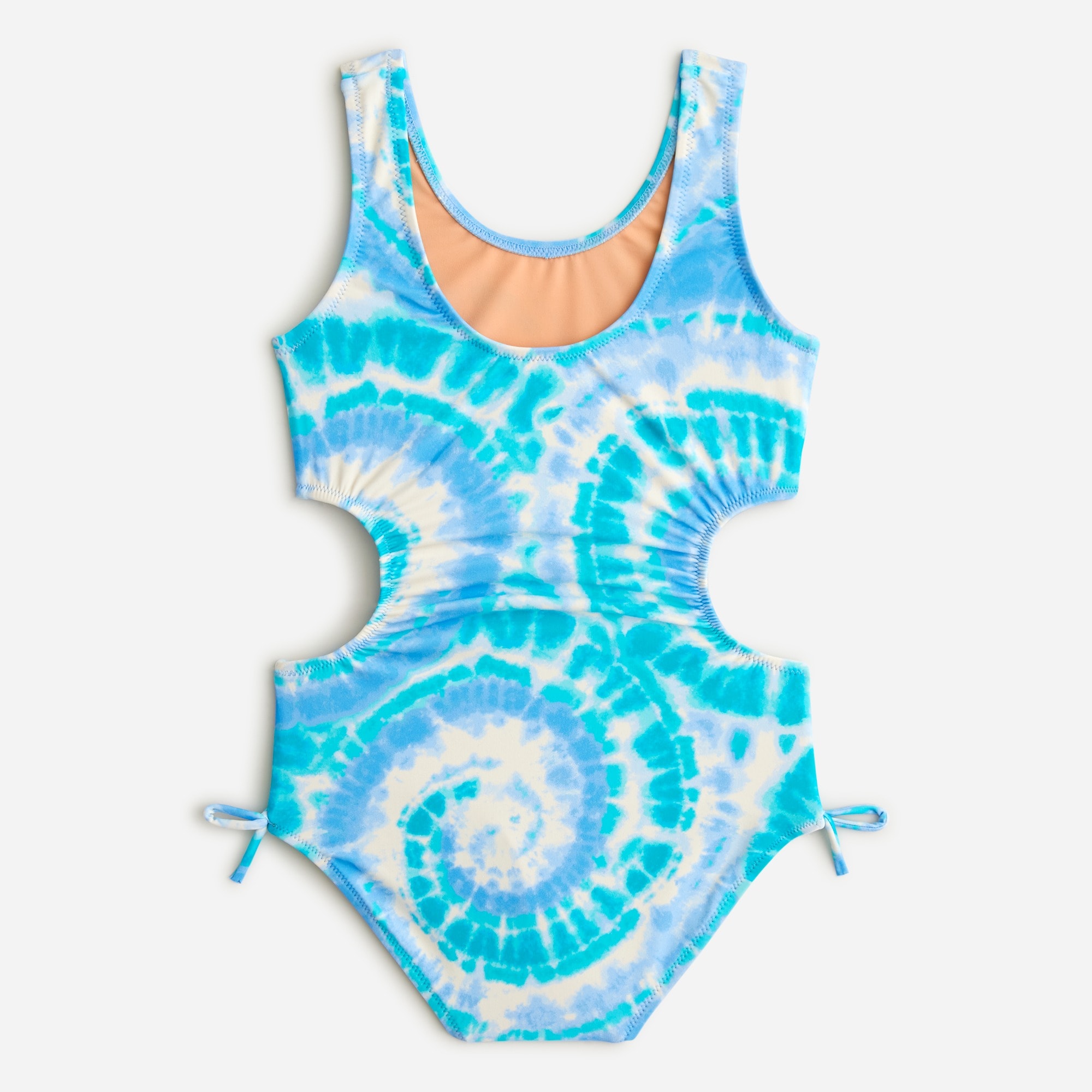 Girls' cutout one-piece swimsuit with UPF 50+