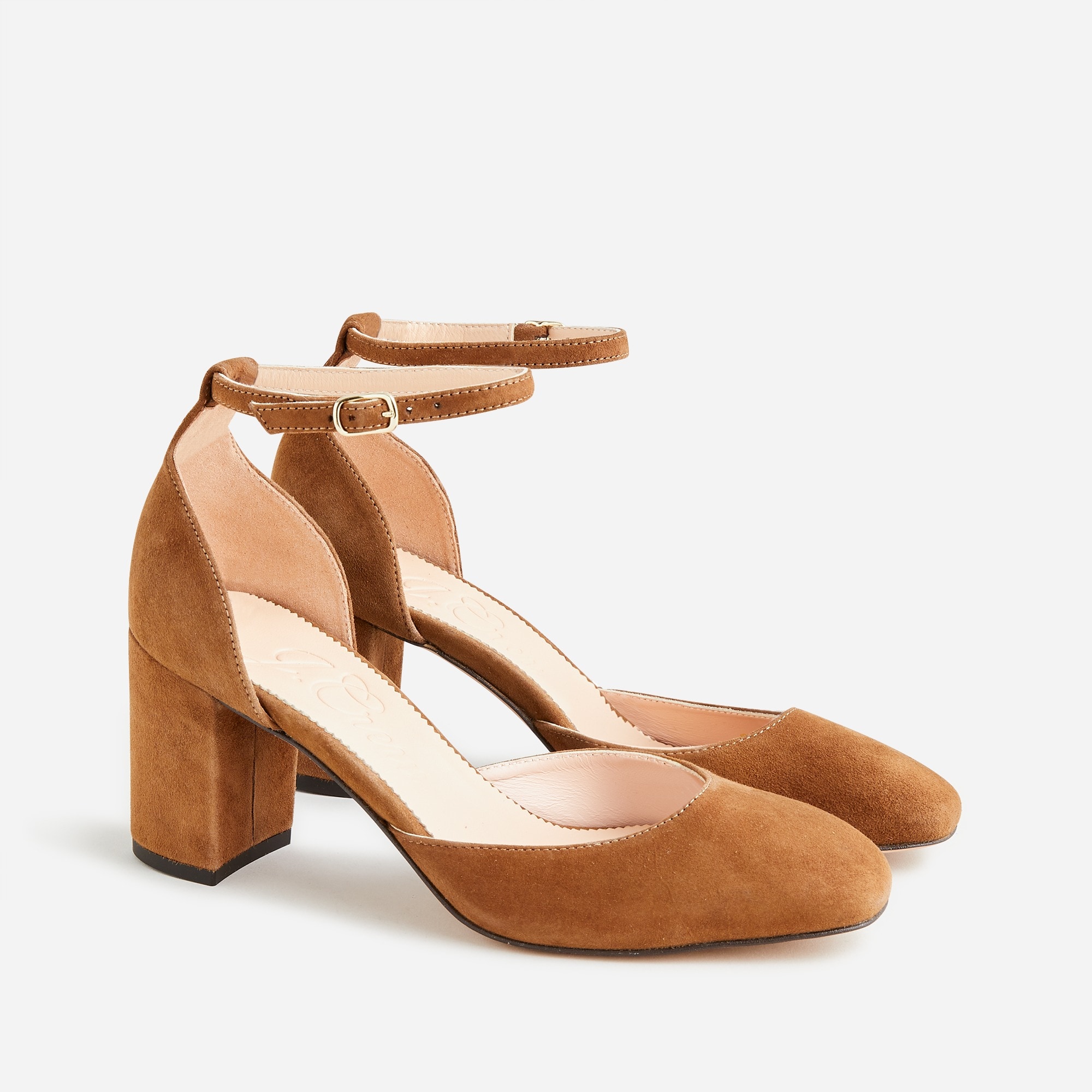Maisie ankle-strap heels in Italian suede