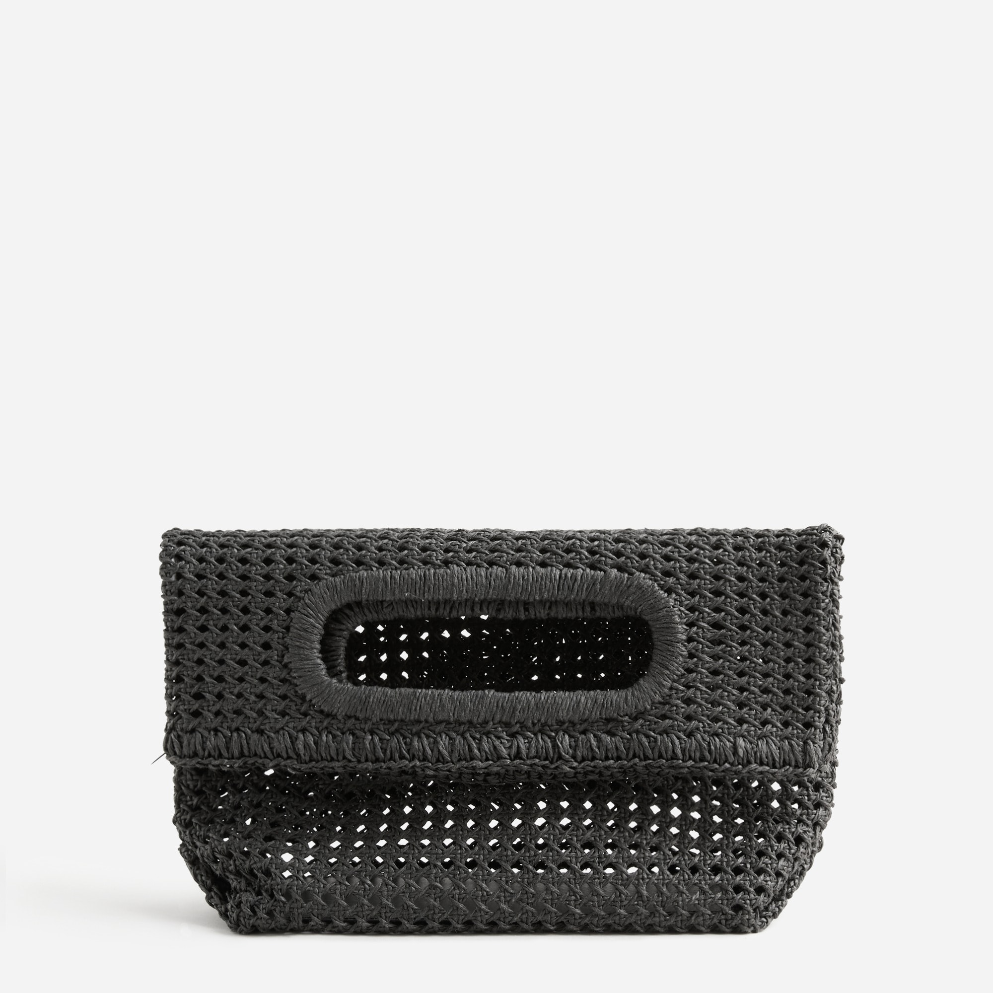 Open weave foldover clutch