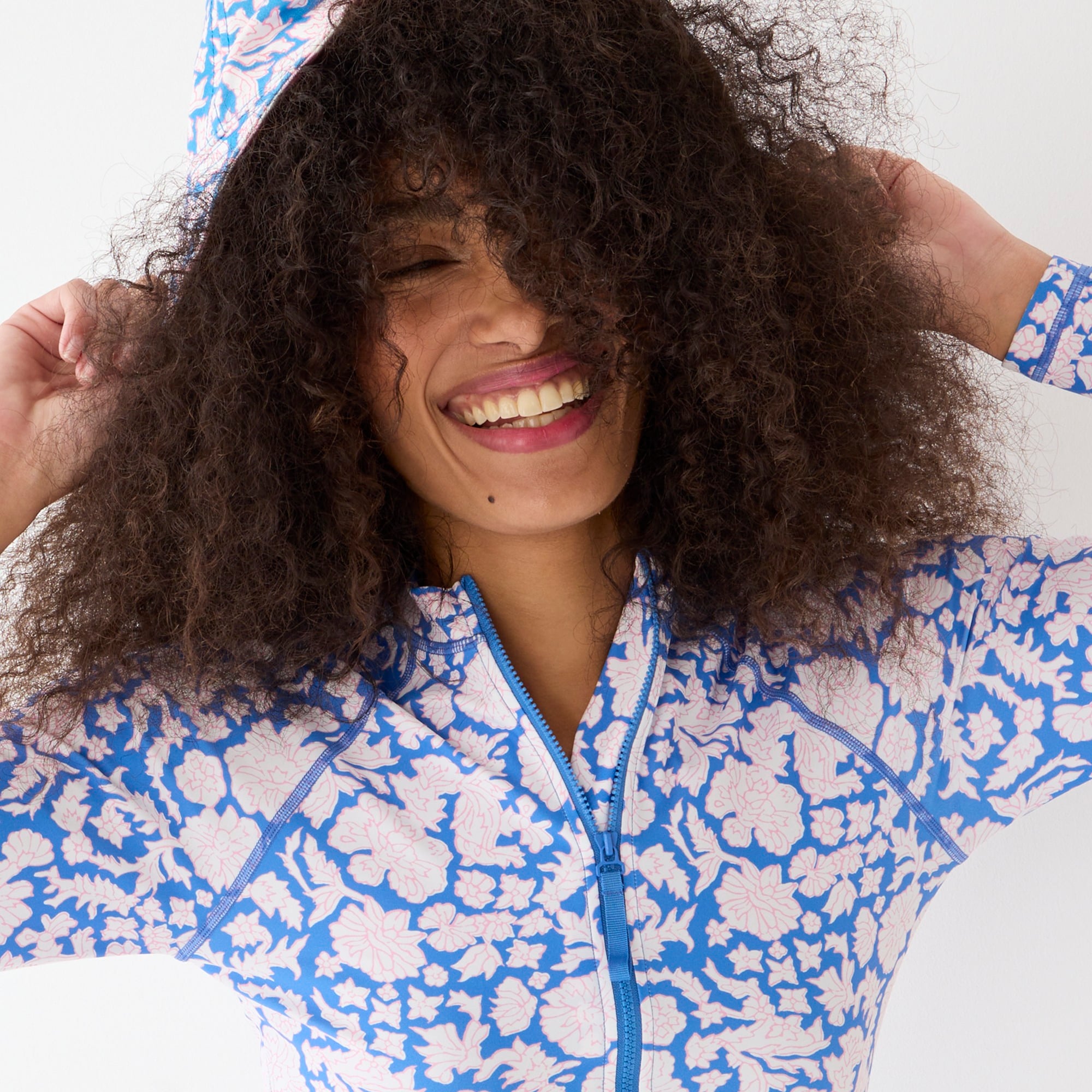 SZ Blockprints™ X J.Crew long-sleeve rash guard top in Nila print