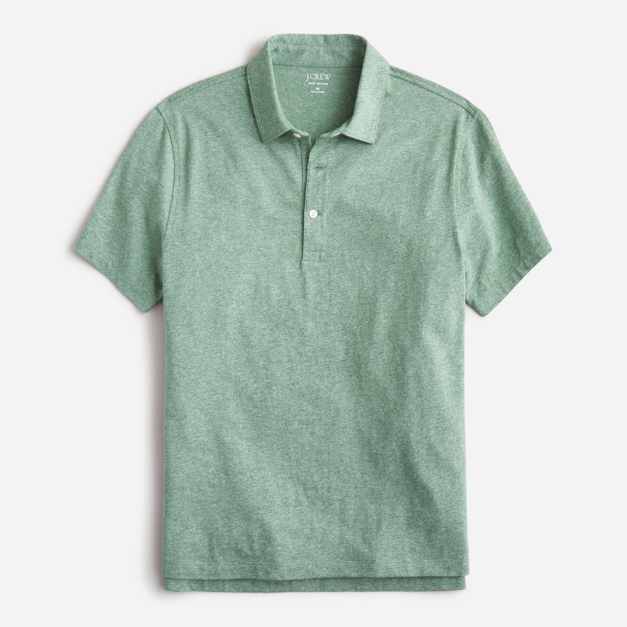 Garment-dyed slub cotton polo shirt