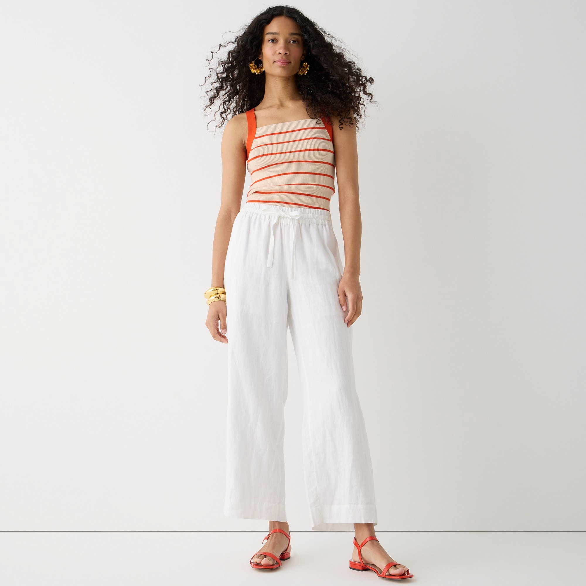 Wide-leg seaside pant in linen