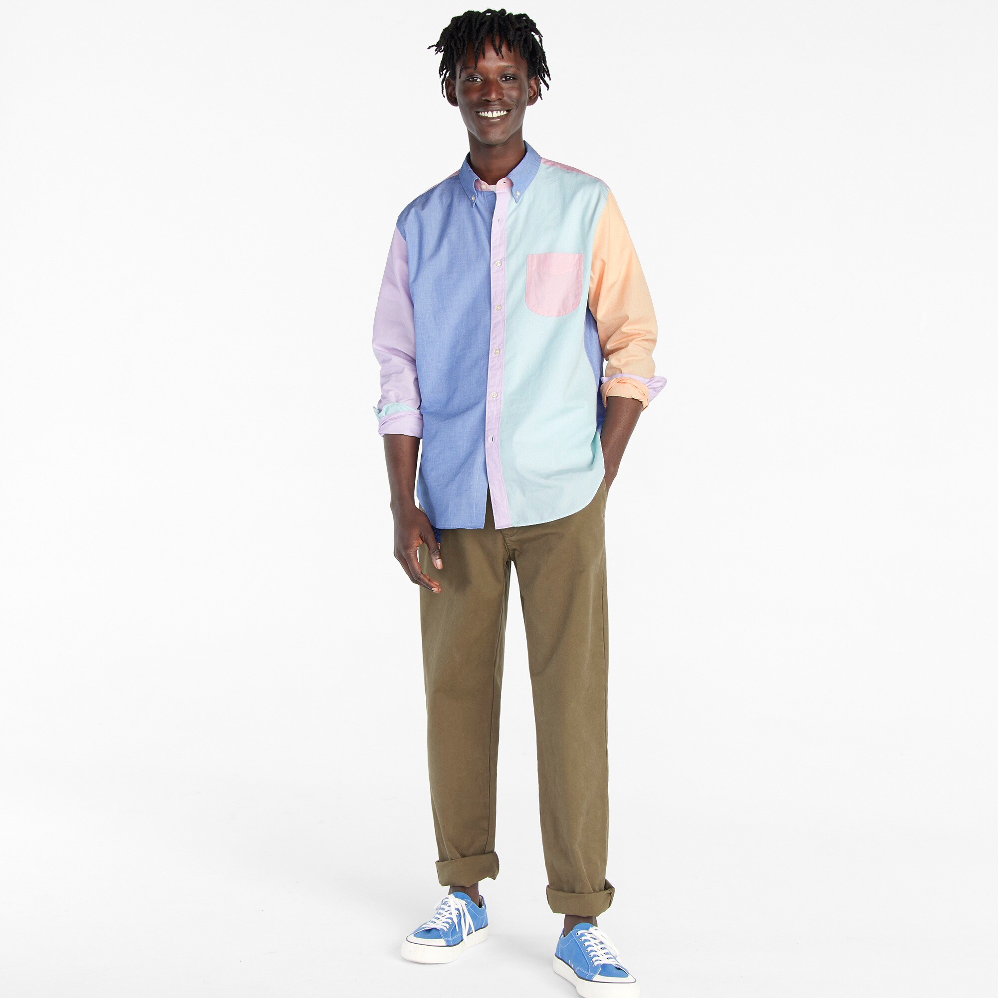 Slim Secret Wash organic cotton poplin shirt