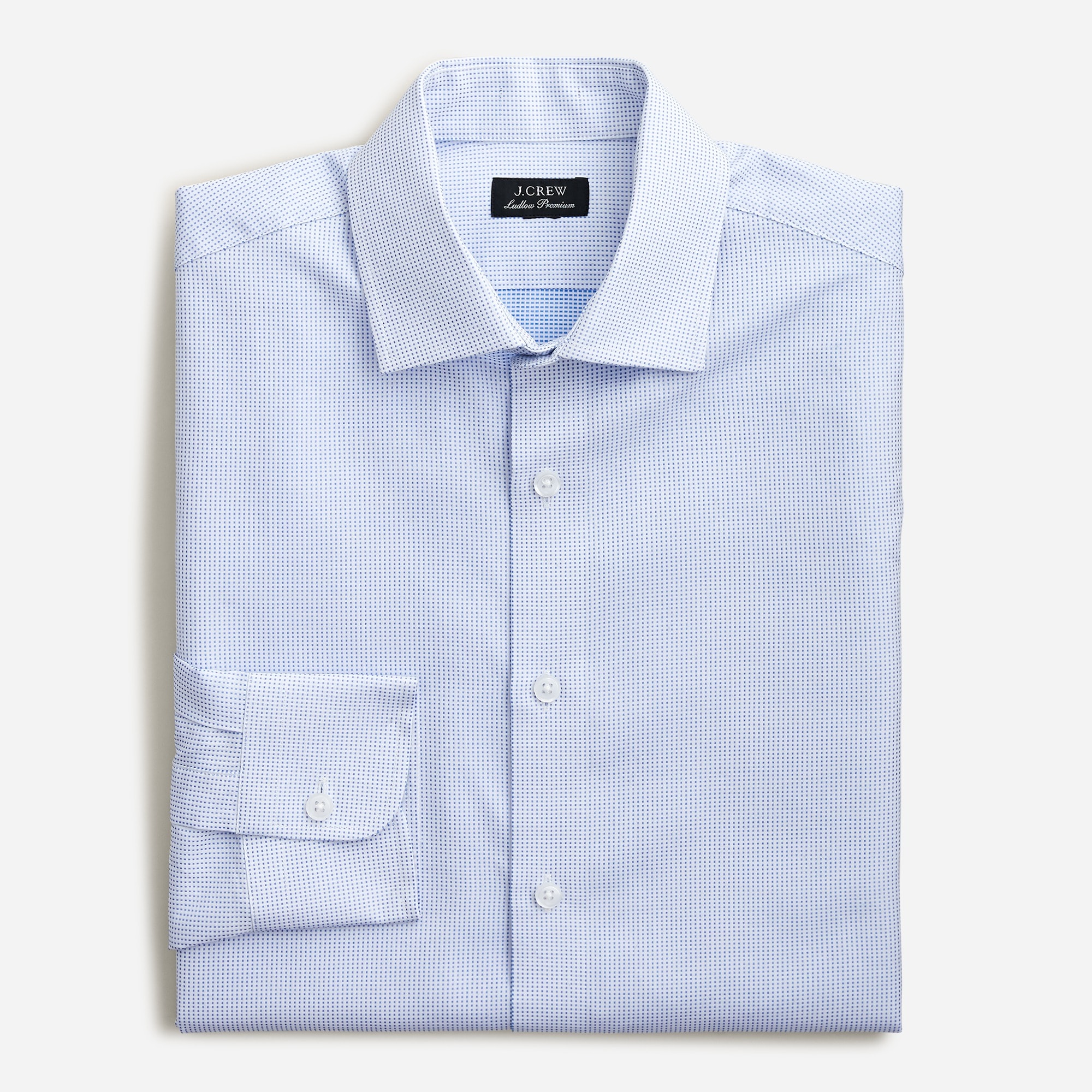 Slim-fit Ludlow Premium fine cotton dress shirt in dobby