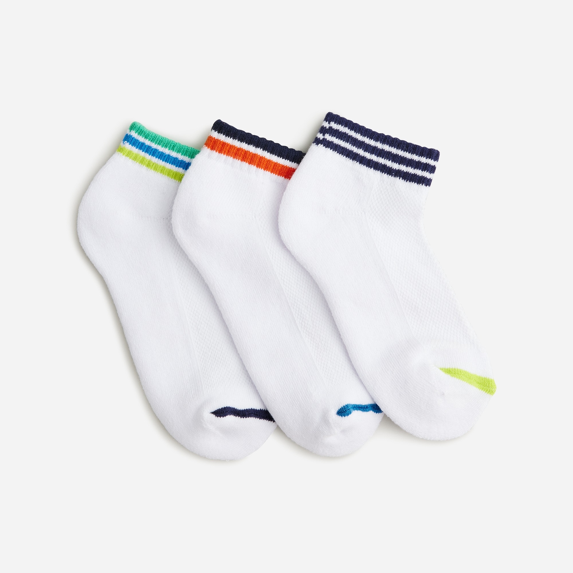 Boys' athletic ankle socks three-pack