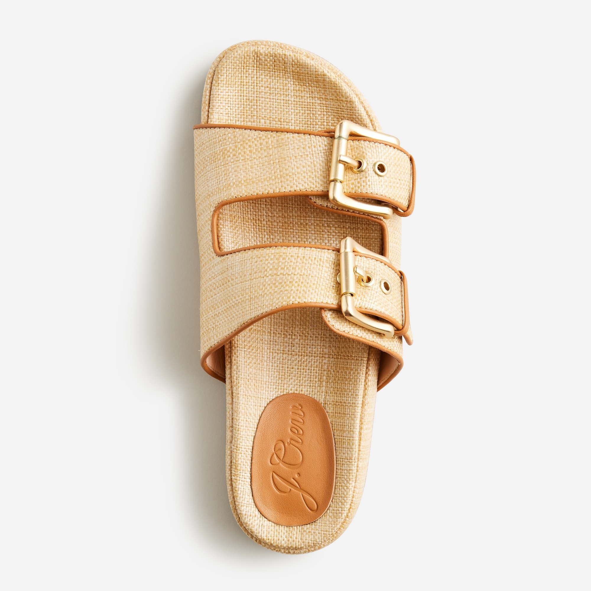 Two-strap woven buckle sandals