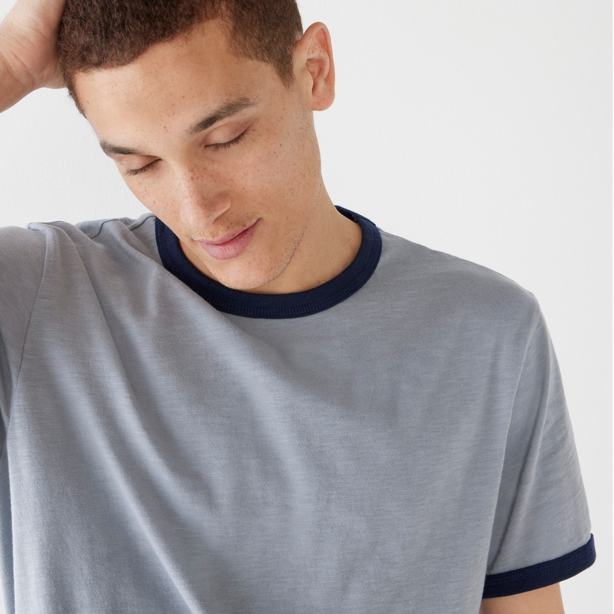Slub cotton ringer T-shirt