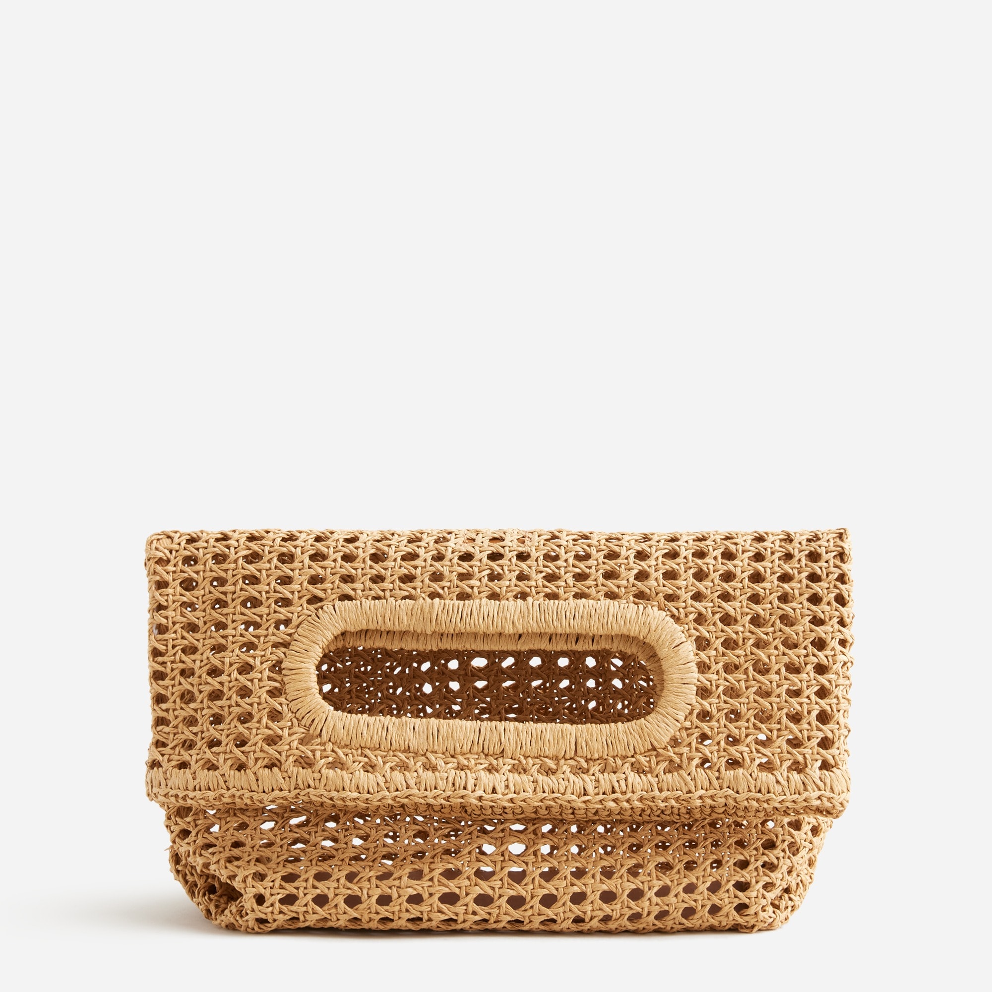 Open weave foldover clutch