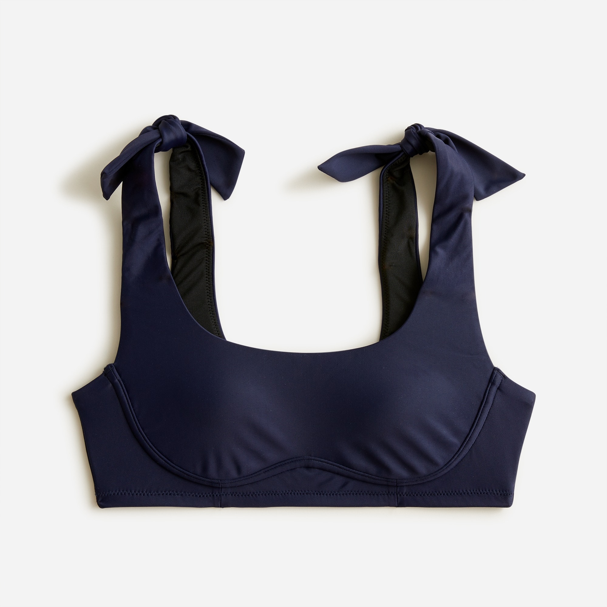Tie-shoulder scoopneck bikini top