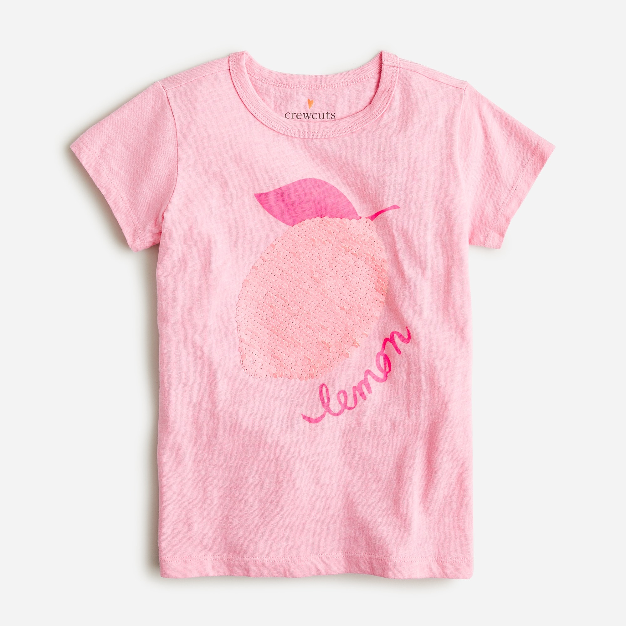 Girls' sequin lemon graphic T-shirt